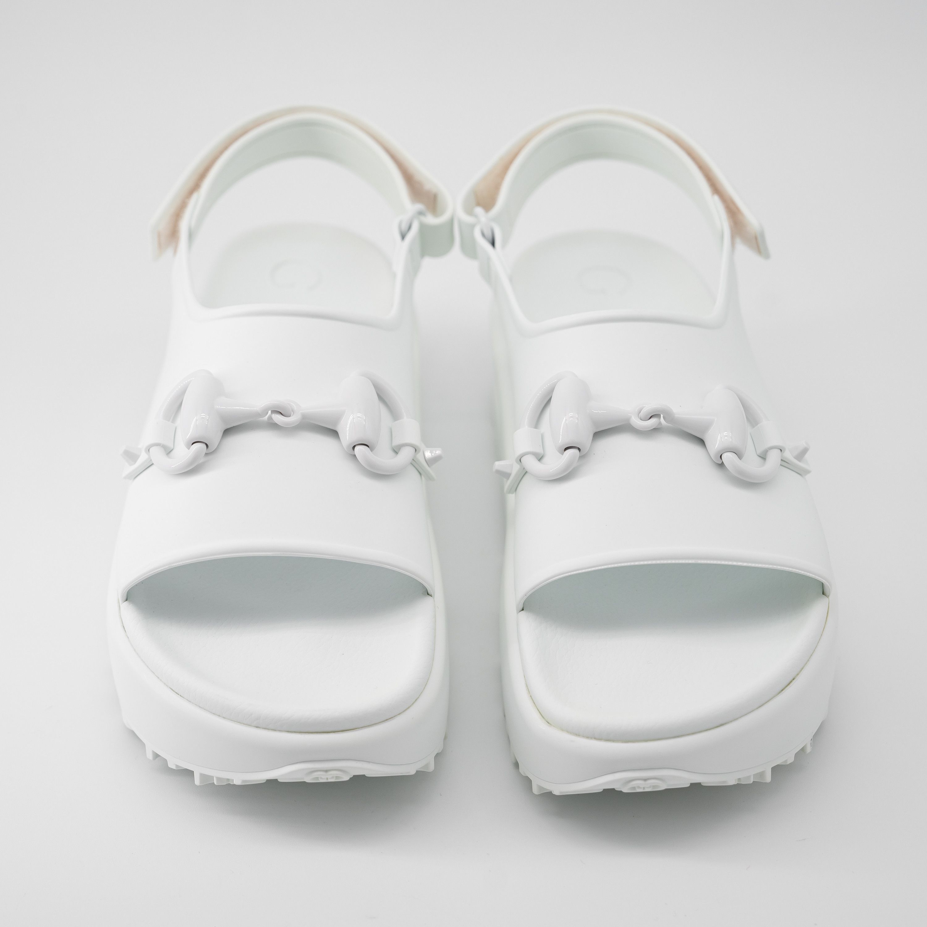 Gucci 40G 10 US Gucci Rubber Horsebit Platform Slide Sandals White Size US 10 / IT 40 - 3 Thumbnail