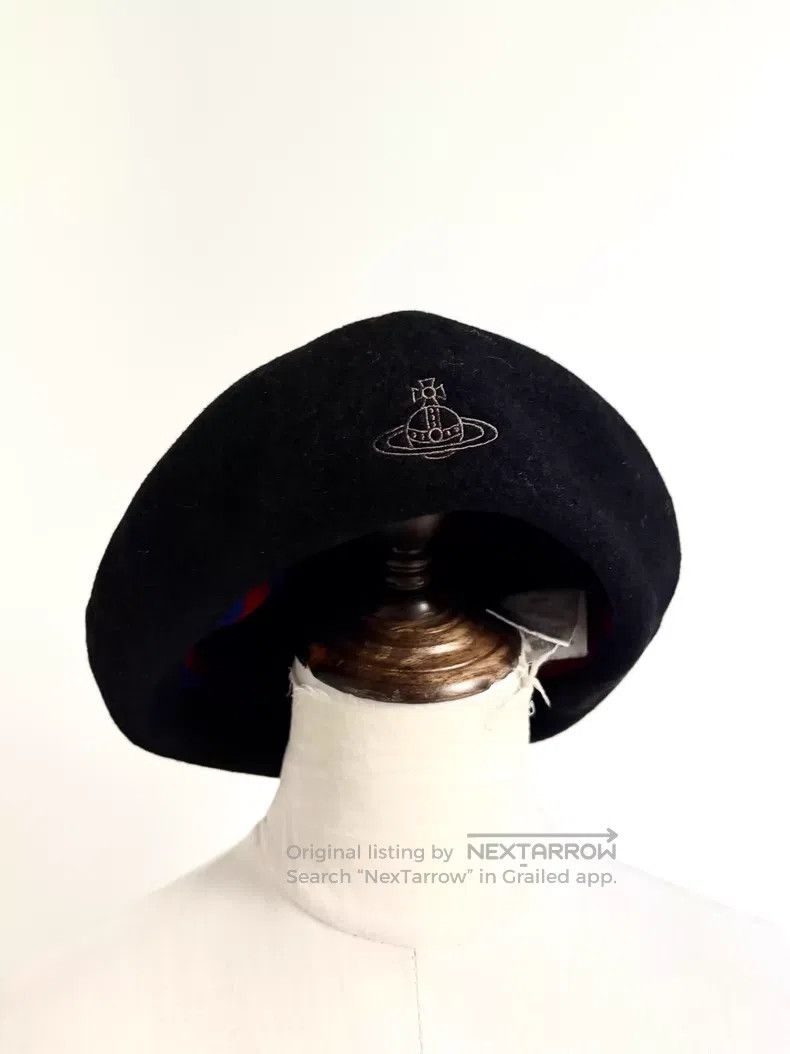 Vivienne Westwood Vivienne Westwood Used Black Saturn Beret Size ONE SIZE - 1 Thumbnail