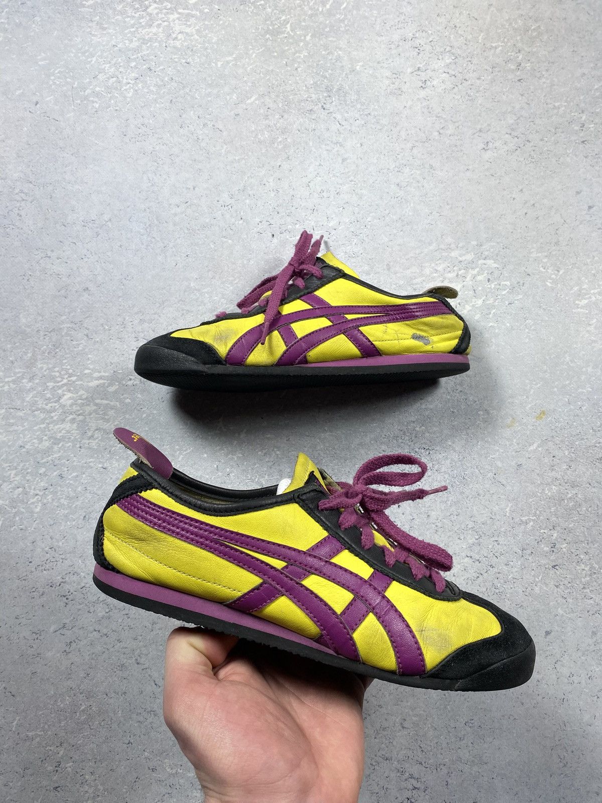 Asics Vintage Asics Onitsuka Yellow Leather Shoes Size US6 Size US 6 / EU 39 - 1 Thumbnail