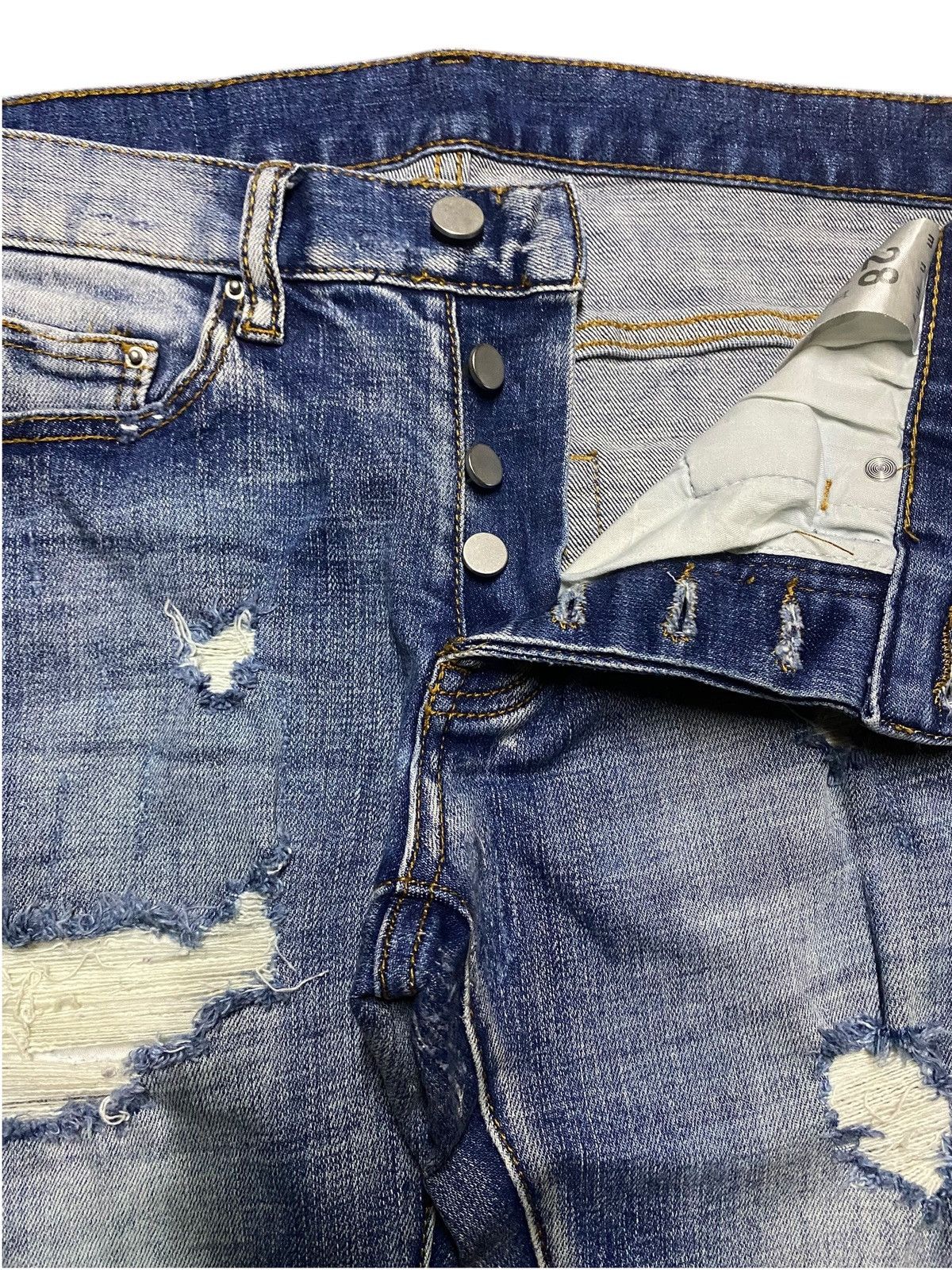 MNML Vintage Japanese Brand MNML Ripped Skinny Jeans Size US 30 / EU 46 - 9 Thumbnail