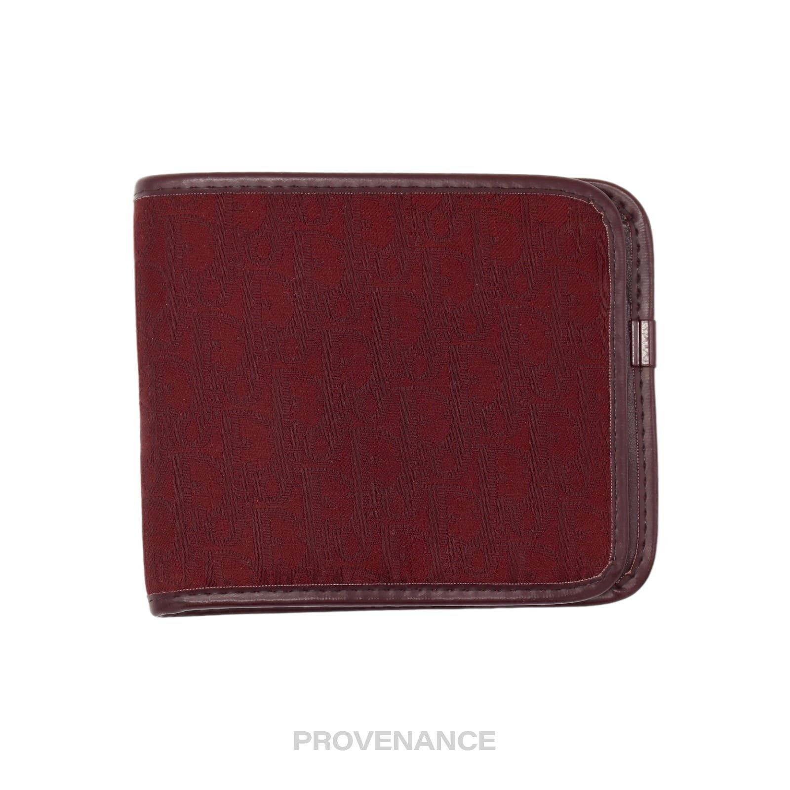 image of Dior Trotter Bifold Wallet - Burgundy Jacquard, Men's