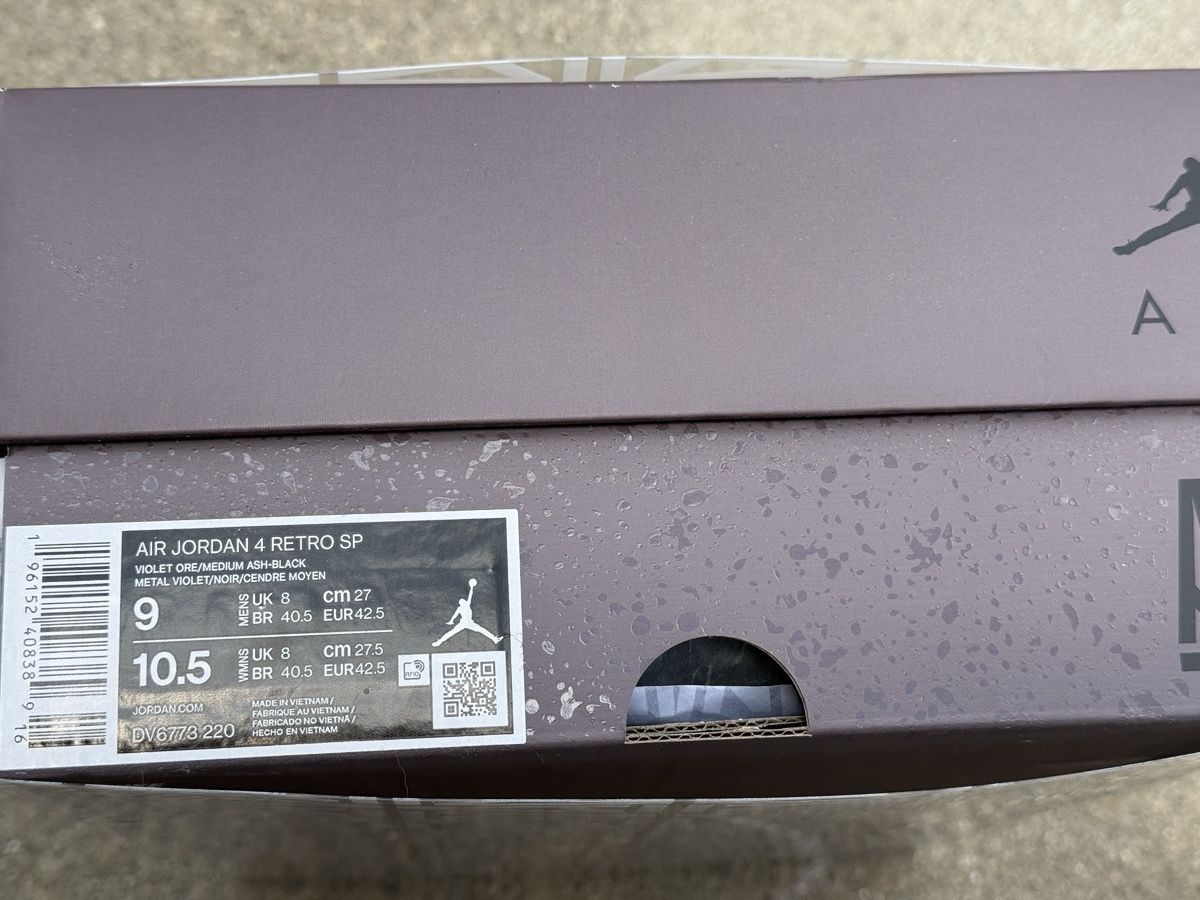 A Ma Maniere × Nike Nike Air Jordan 4 Retro A ma Maniere Mid Violet Ore Size US 9 / EU 42 - 10 Thumbnail