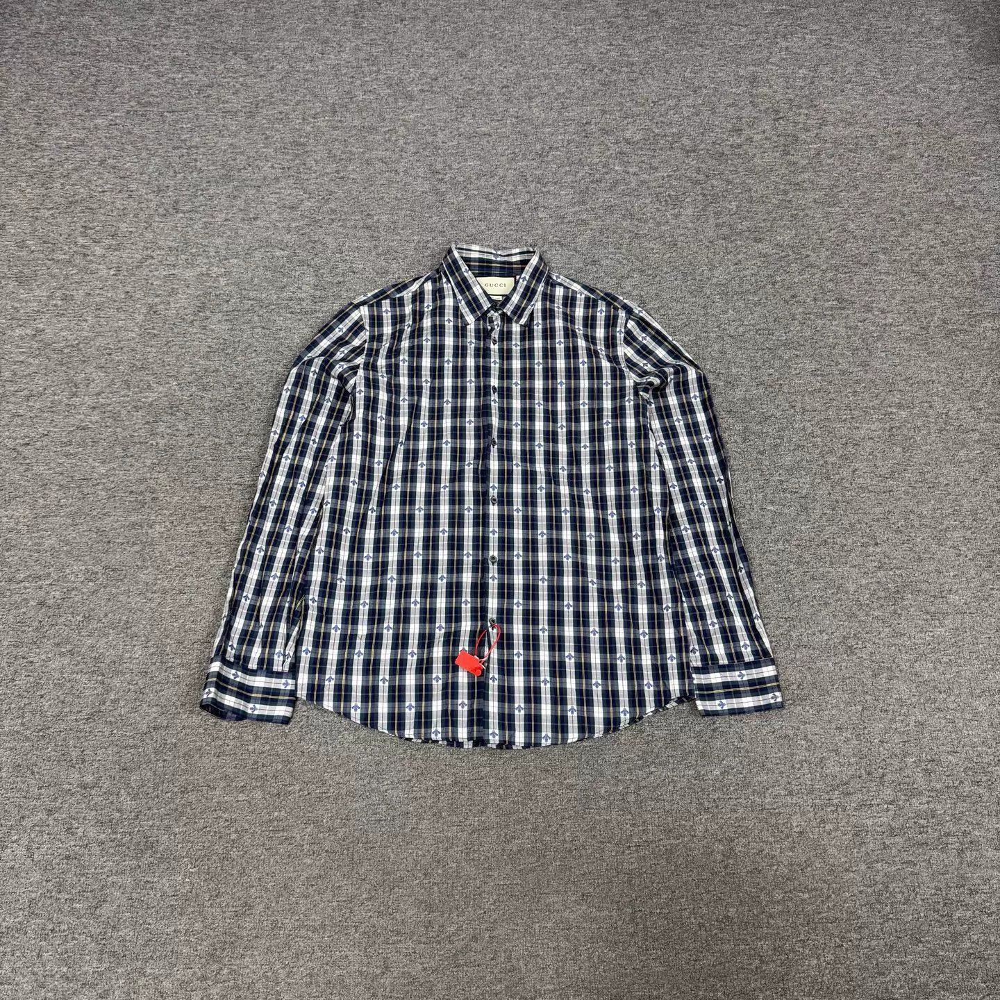Gucci Gucci Navy Check Double G L/S Shirt 41/16 99New Size US L / EU 52-54 / 3 - 1 Thumbnail
