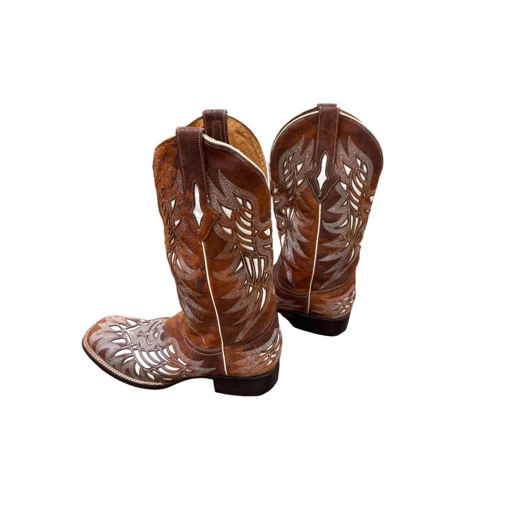 Designer Resistol men’s brown leather western shoe boots size 9D SKU Size US 9 / EU 42 - 8 Thumbnail