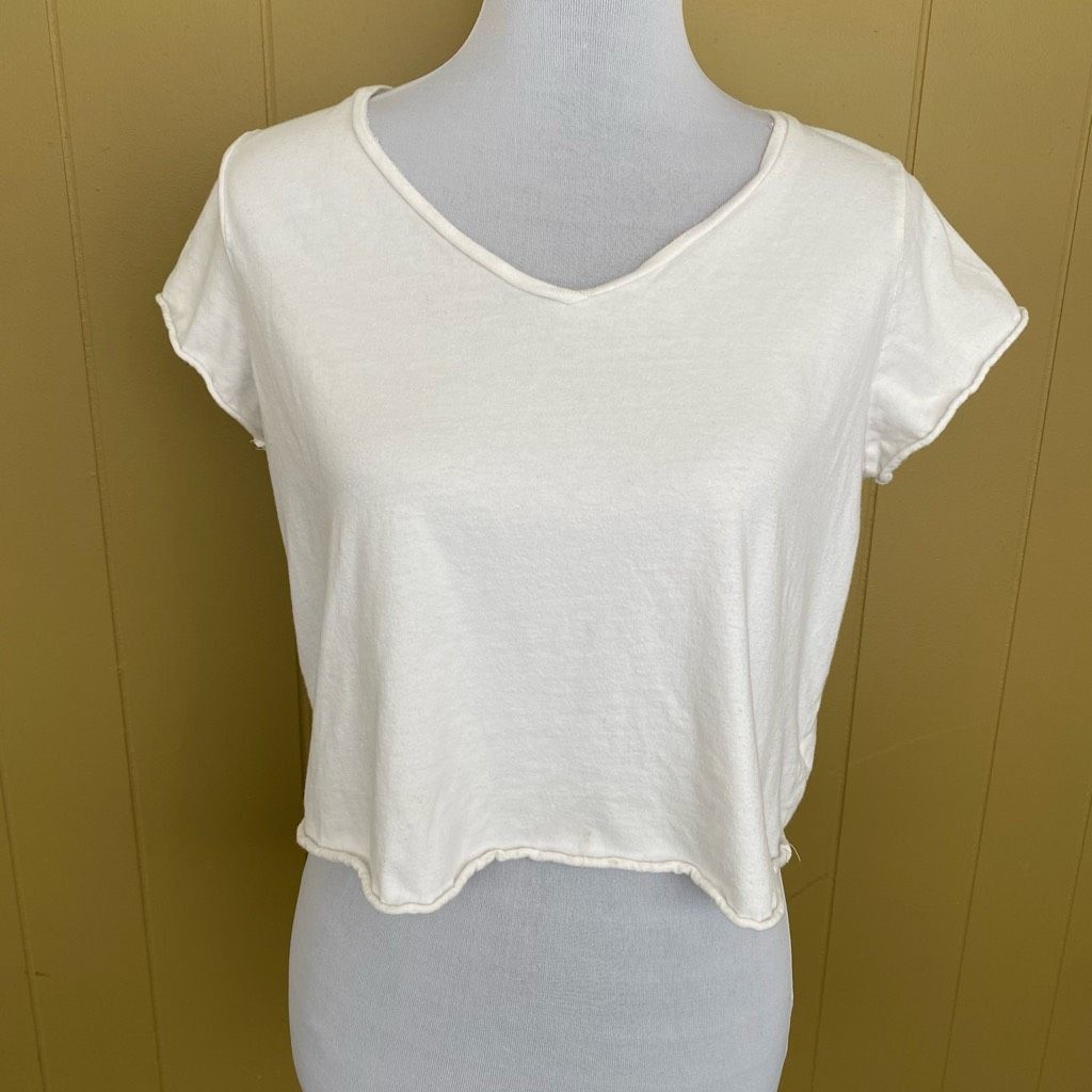 Other Wild Fable women S scoopneck short sleeve crop shirt white Size S / US 4 / IT 40 - 1 Thumbnail