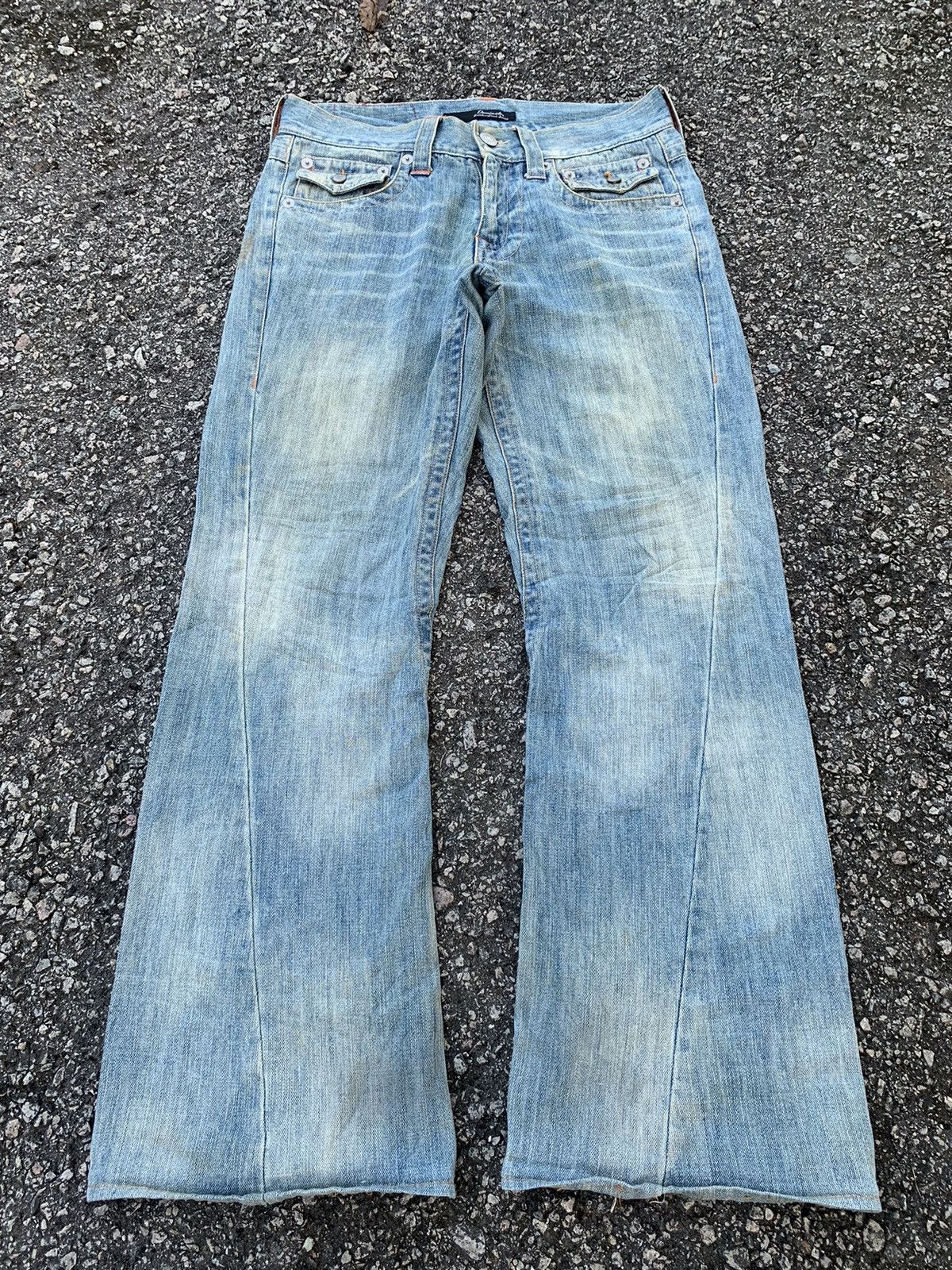 Tornado Mart FLARE💥 DOMINATE HANDCRAFTED JEANS PUNK STYLE DENIM☠️🎌 Size US 33 - 5 Thumbnail