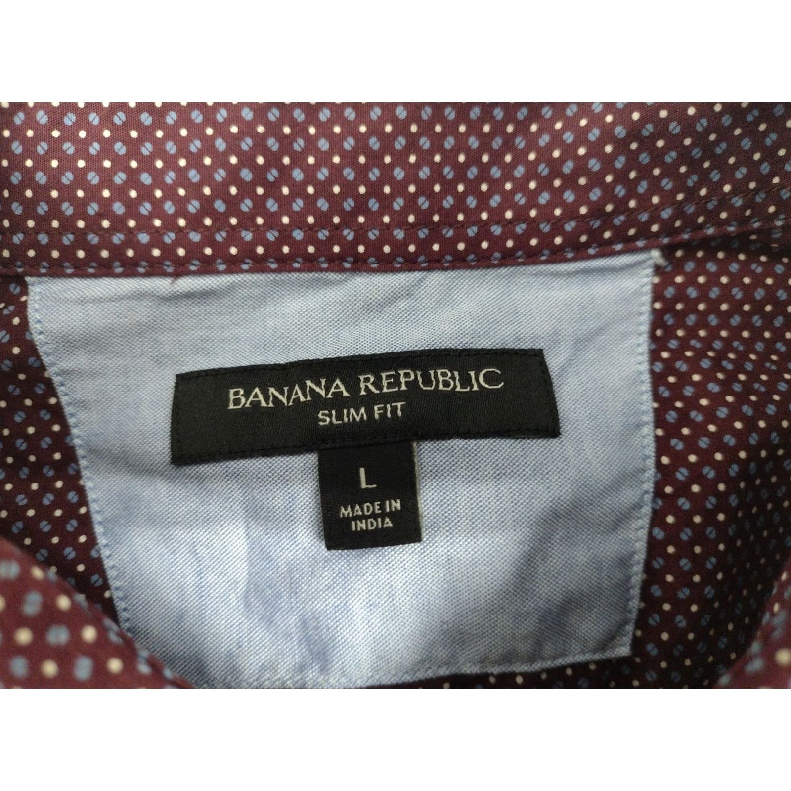Banana Republic Banana Republic Shirt Mens Slim Fit Button Up Long Sleeve Maroon L #1756 Size US L / EU 52-54 / 3 - 4 Thumbnail