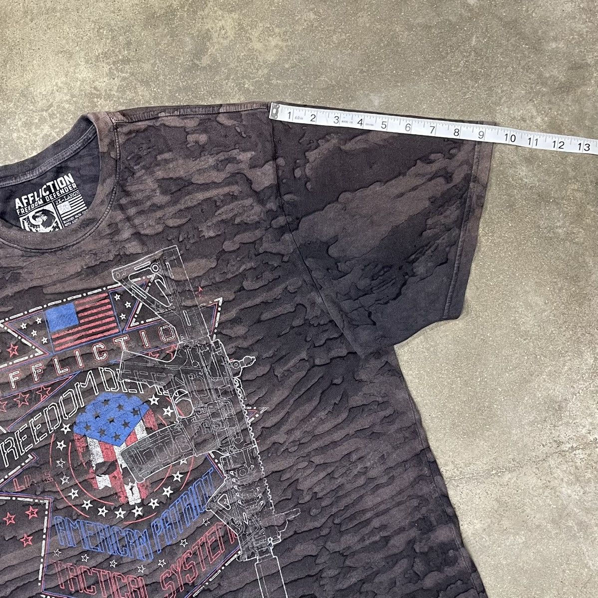 Vintage Affliction Freedom Defender Grunge Skull Goth Graphic Shirt Size US XXL / EU 58 / 5 - 6 Thumbnail