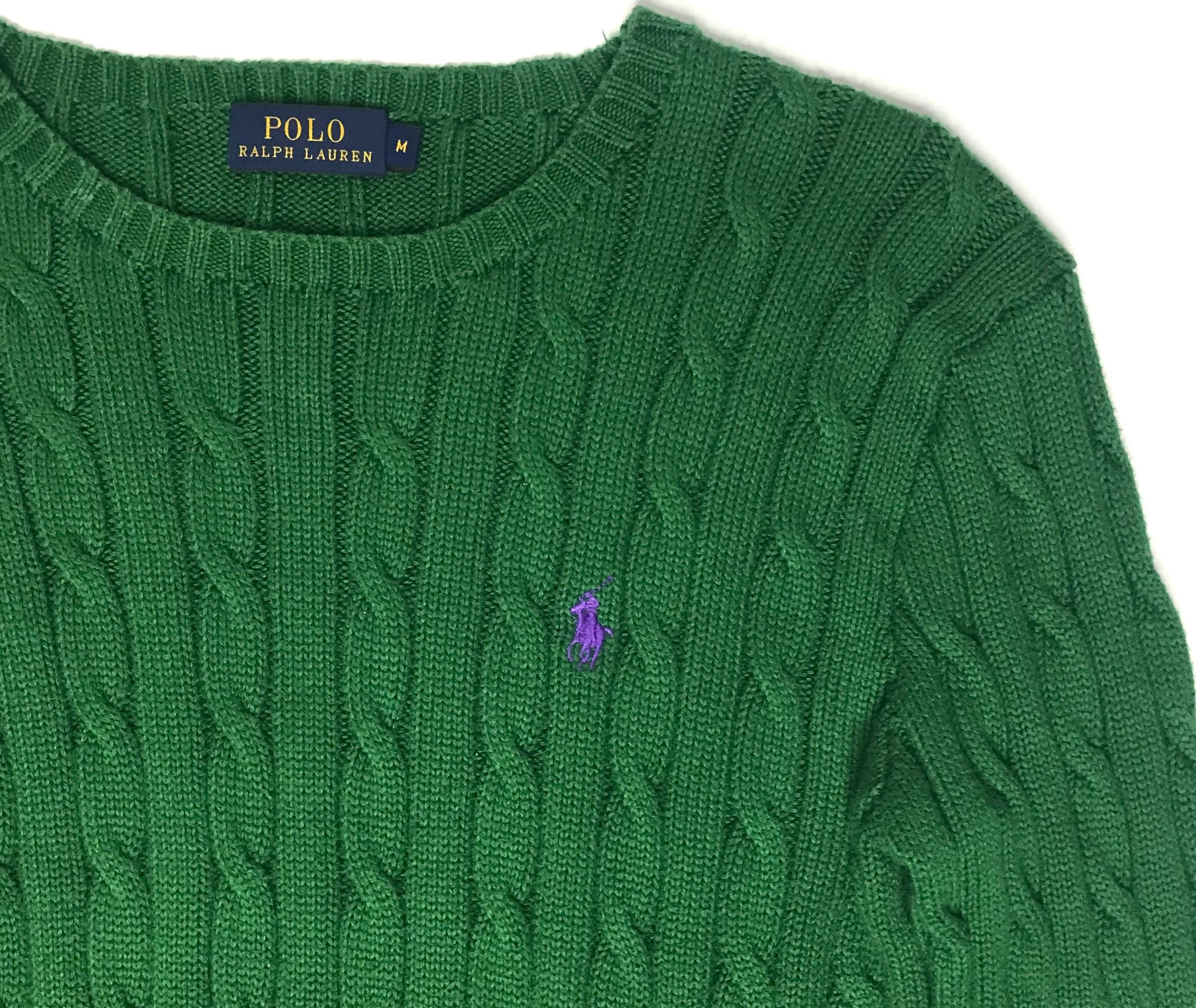 Polo Ralph Lauren Polo Ralph Lauren Womens Cable Knit Sweater Sz M Green Size M / US 6-8 / IT 42-44 - 4 Thumbnail