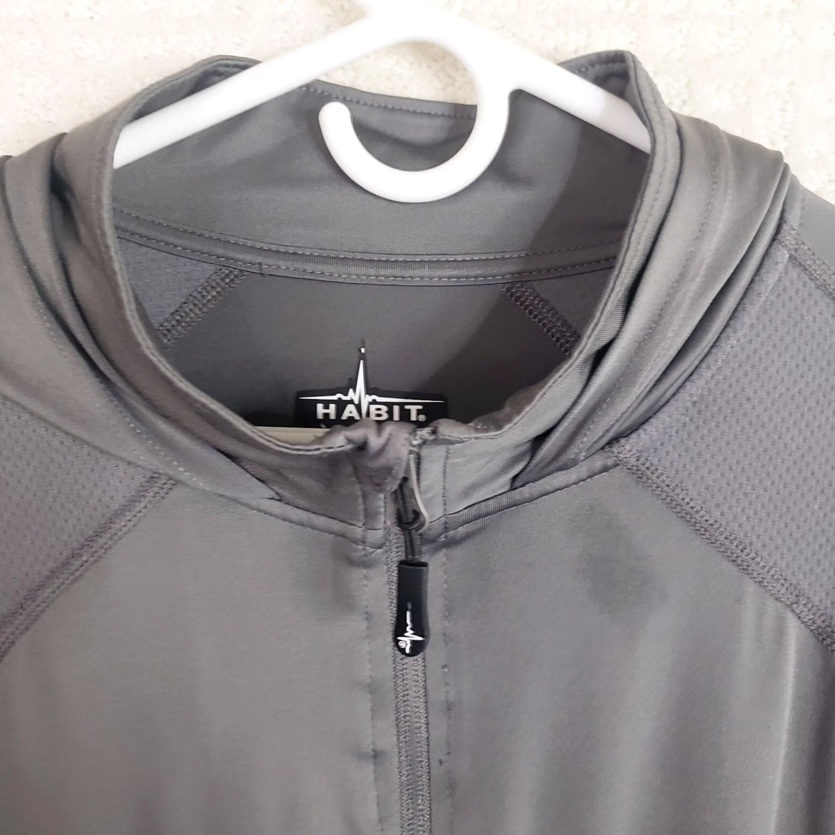 Habitat Habit Outdoors 1/4 Zip Hoodie Shirt LS 2XL Gray Logo Pullover Mock Neck Men Size US XXL / EU 58 / 5 - 4 Thumbnail