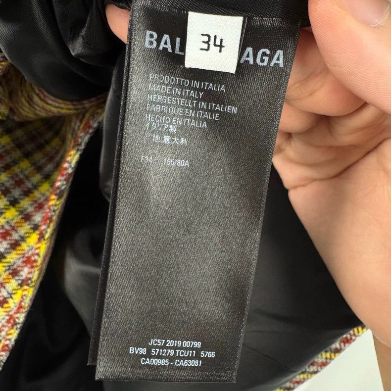 Other Balenciaga size 34 Plaid wool hourglass suit jacket Size XS / US 0-2 / IT 36-38 - 6 Thumbnail