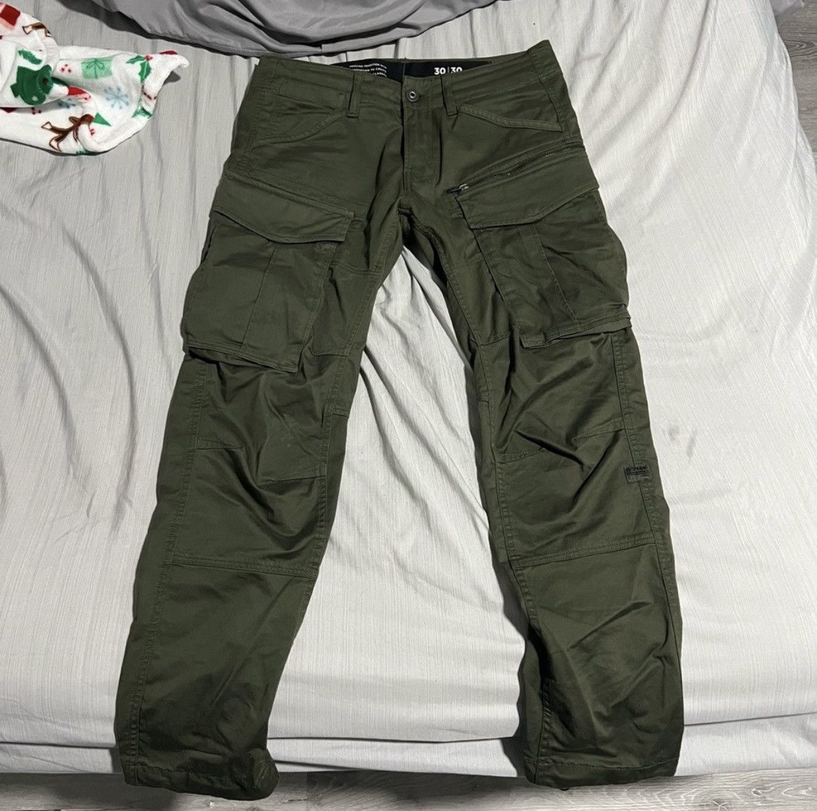 image of G Star Raw Slim Fit Cargos in Dark Green, Men's (Size 30)