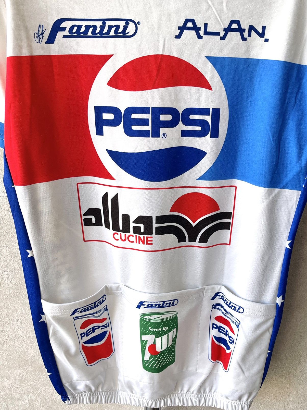Vintage 80s VTG Pepsi Fanini Cycling Jersey 1/4 Zip Y2K Italy Size US XL / EU 56 / 4 - 13 Thumbnail