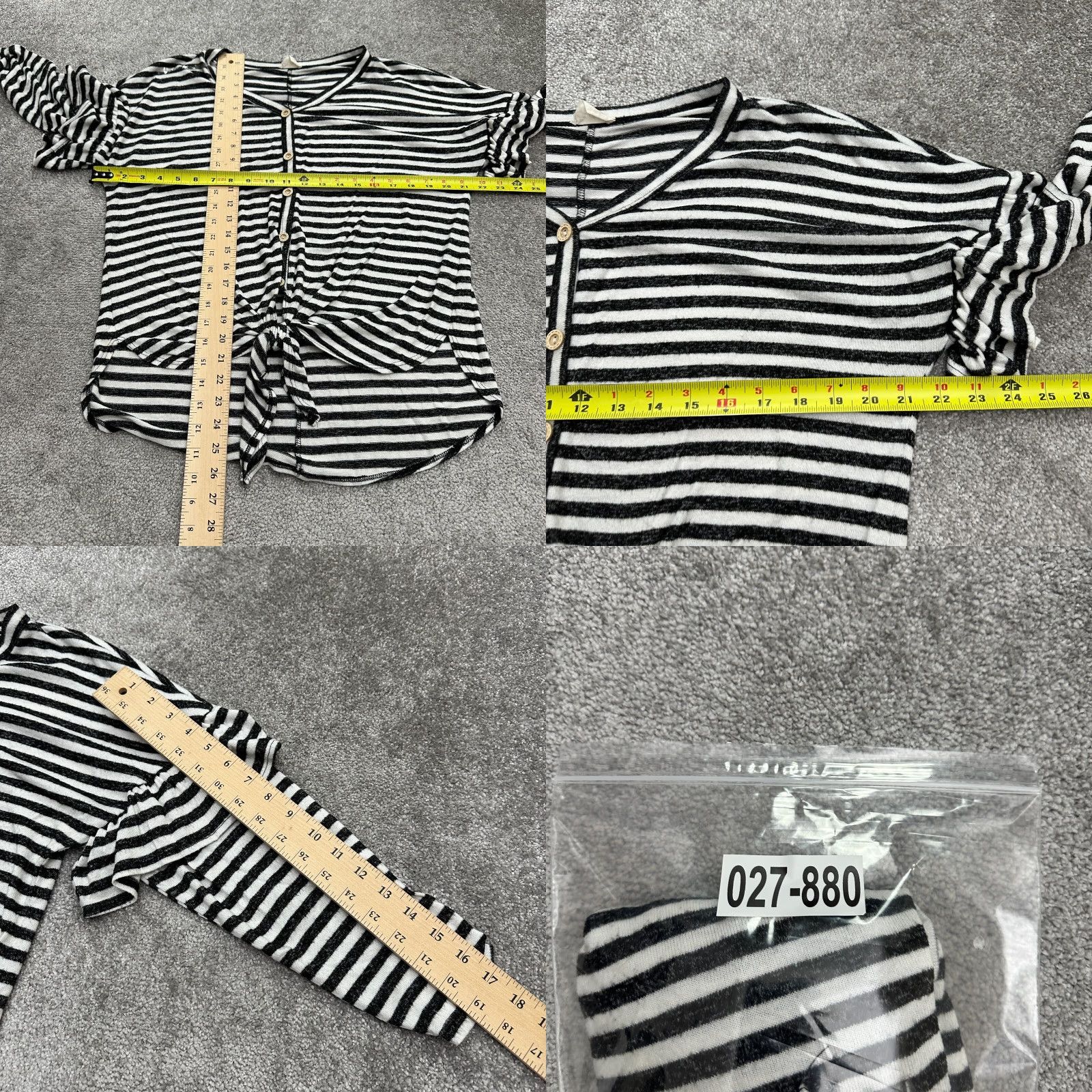 Vintage Line Up Blouse Womens S Black White Striped Button Down Tie Top 143 Story By Line Up Blouse Womens Small Black White Striped Button Down Tie Top Size S / US 4 / IT 40 - 8 Thumbnail
