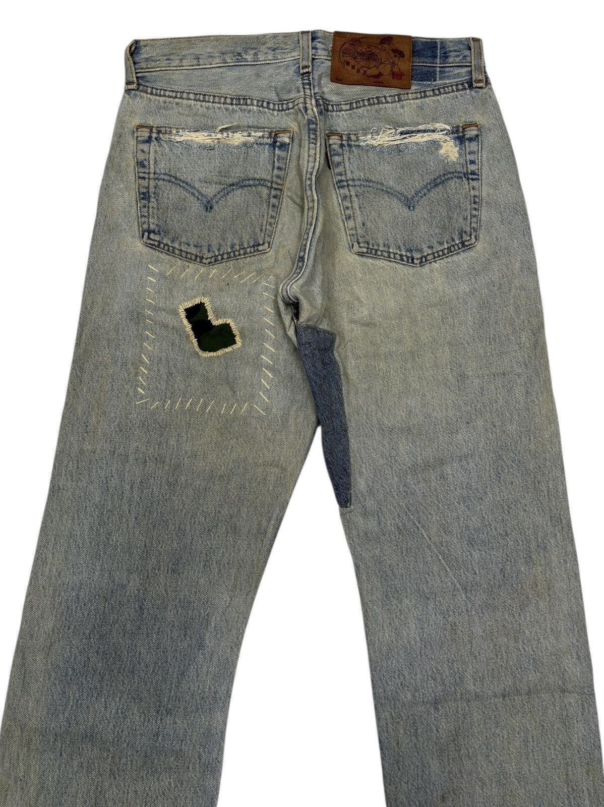 Kapital GRAIL Levis 501 Boro Sashiko Custom Distressed Denim Jeans Size US 30 / EU 46 - 5 Thumbnail