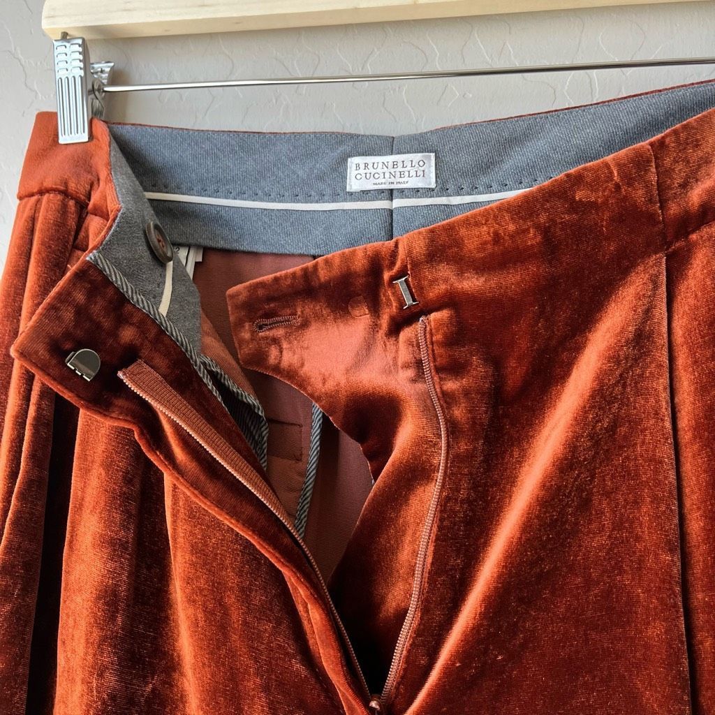 Brunello Cucinelli Brunello Cucinelli Pants Velvet Straight Leg Trousers Pants Size 26" / US 2 / IT 38 - 6 Thumbnail
