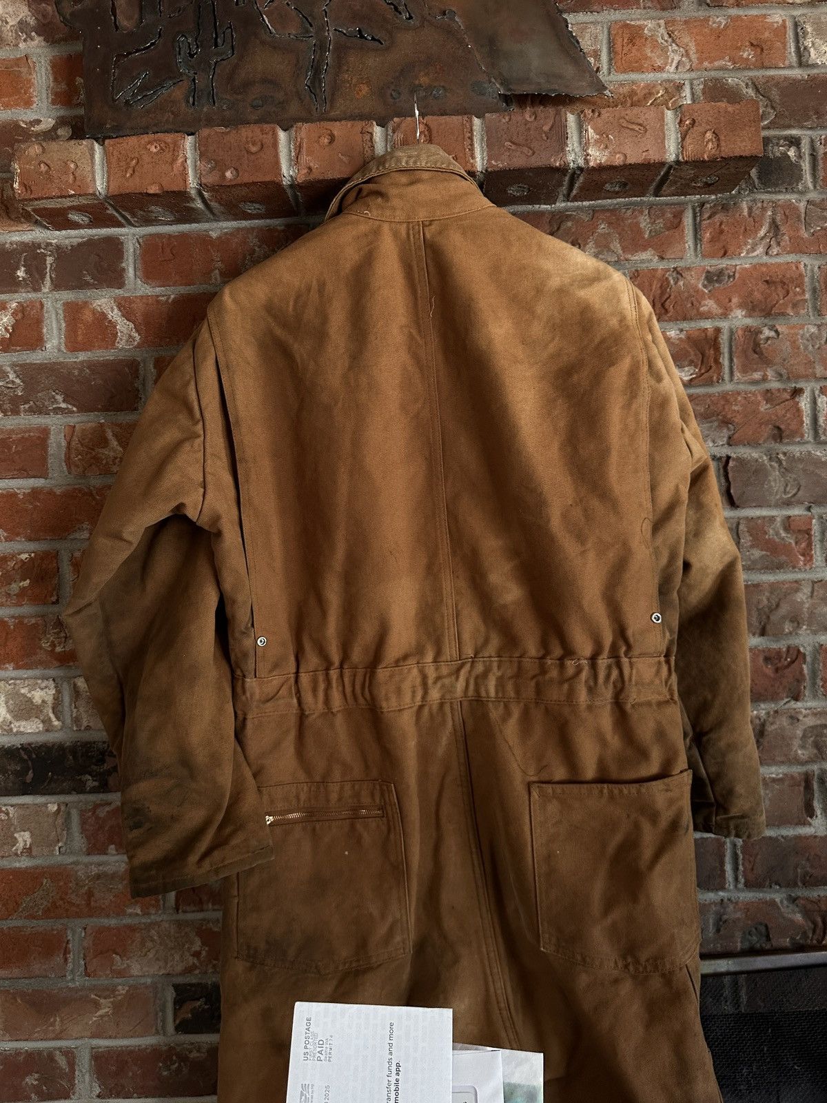 Vintage Big Smith USA Duck Canvas Work suit trashed dirty insulated Size US 39 - 8 Thumbnail
