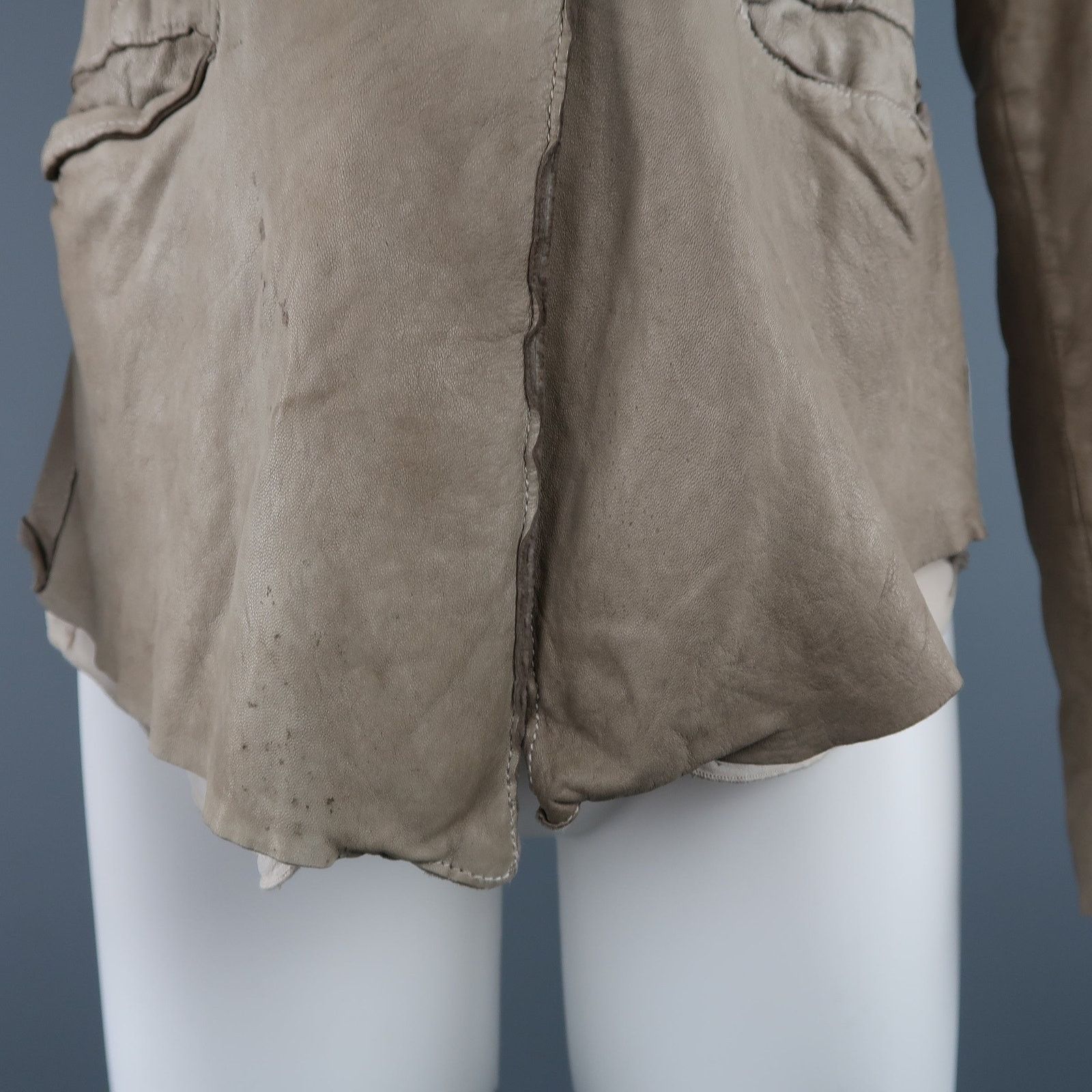 Other TRANSIT PAR-SUCK Size M Dyed Leather Notch Lapel Jacket Size US M / EU 48-50 / 2 - 2 Thumbnail