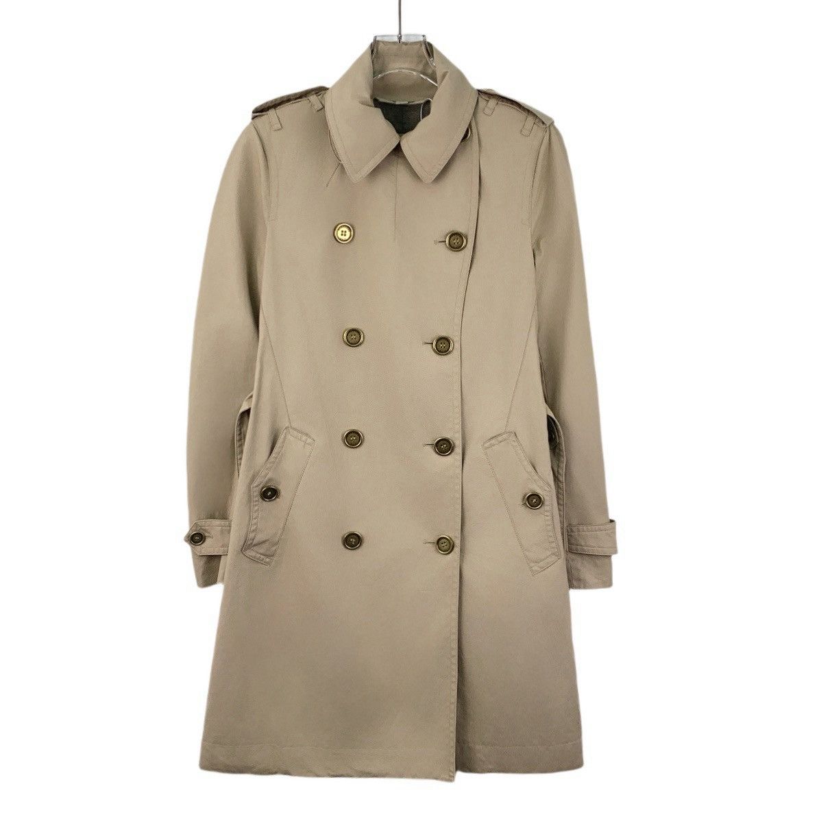 Burberry Burberry Bbr Khaki Cotton Belted Section Trench Coat Size XS / US 0-2 / IT 36-38 - 1 Thumbnail
