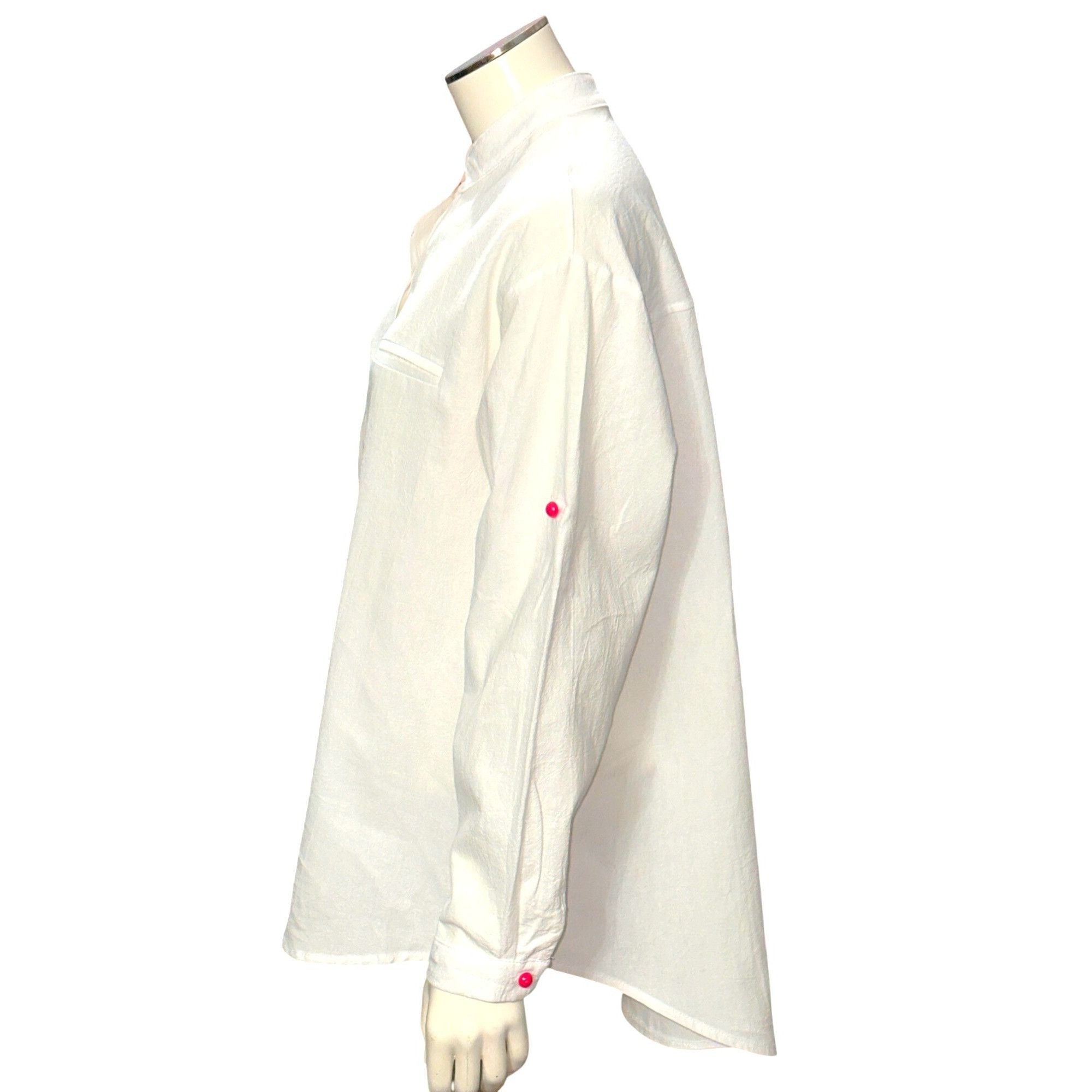 Other CCC Oversized White Button Up Shirt Colorful Buttons High Lo Size 3XL / US 20-22 - 2 Thumbnail