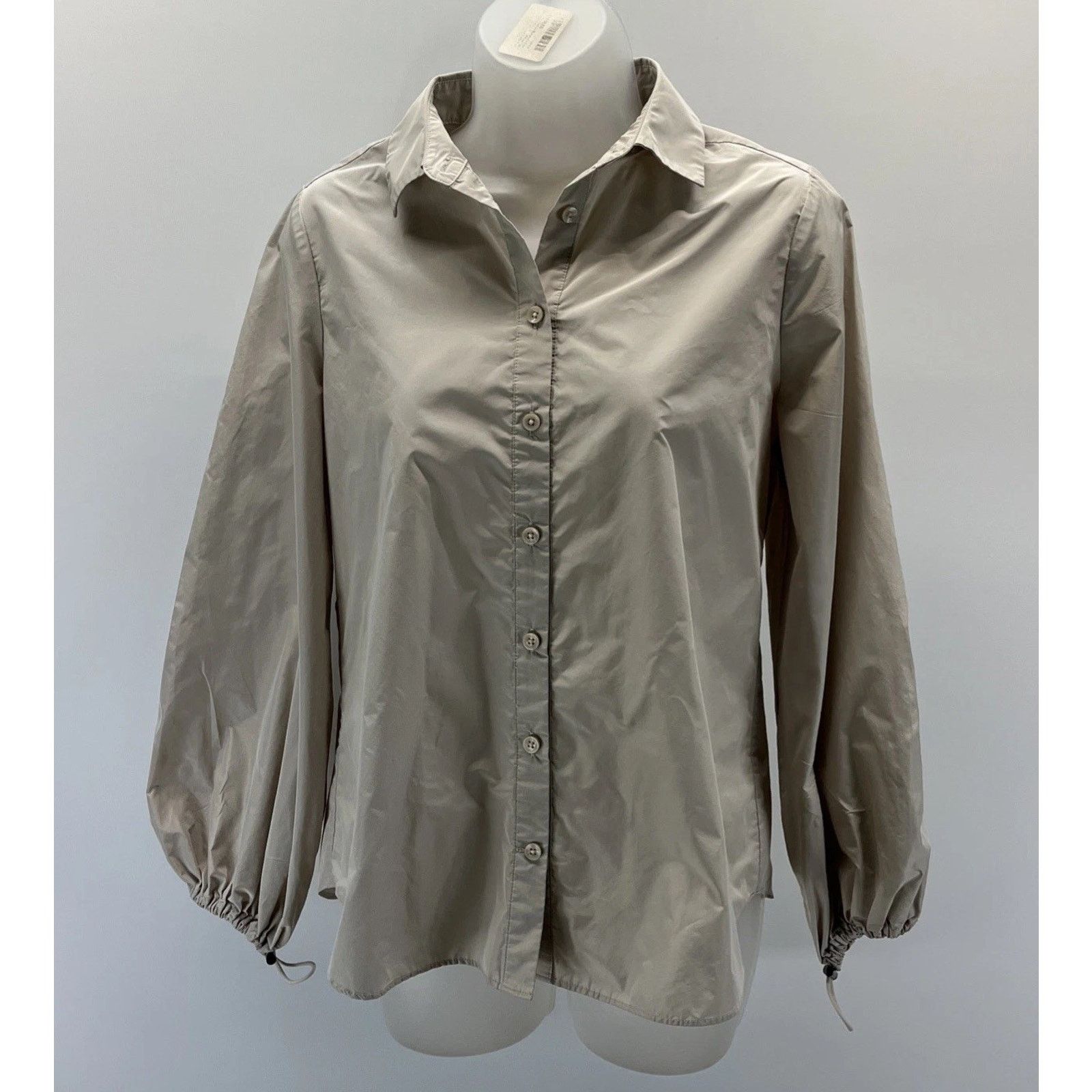 Chicos Chicos Bungee Sleeve Button Up Beige Shacket XS Size XS / US 0-2 / IT 36-38 - 1 Thumbnail