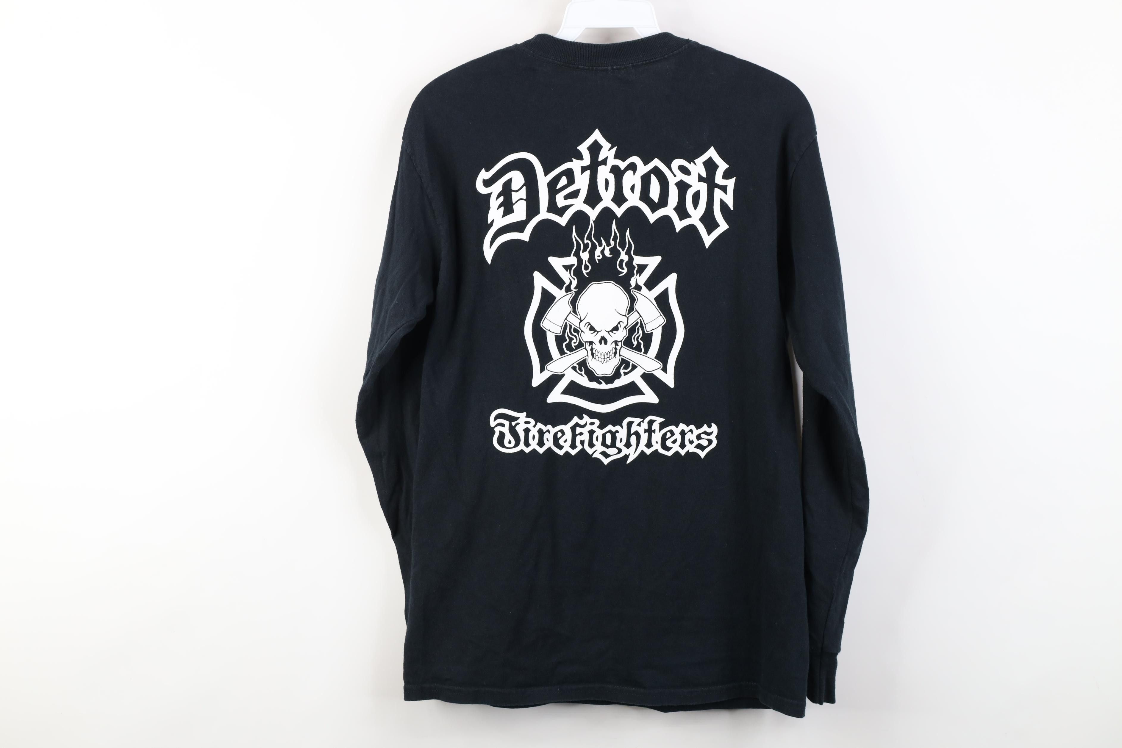 Vintage Vintage 90s Y2K Firefighters Skull Long Sleeve T-Shirt Size US S / EU 44-46 / 1 - 14 Thumbnail
