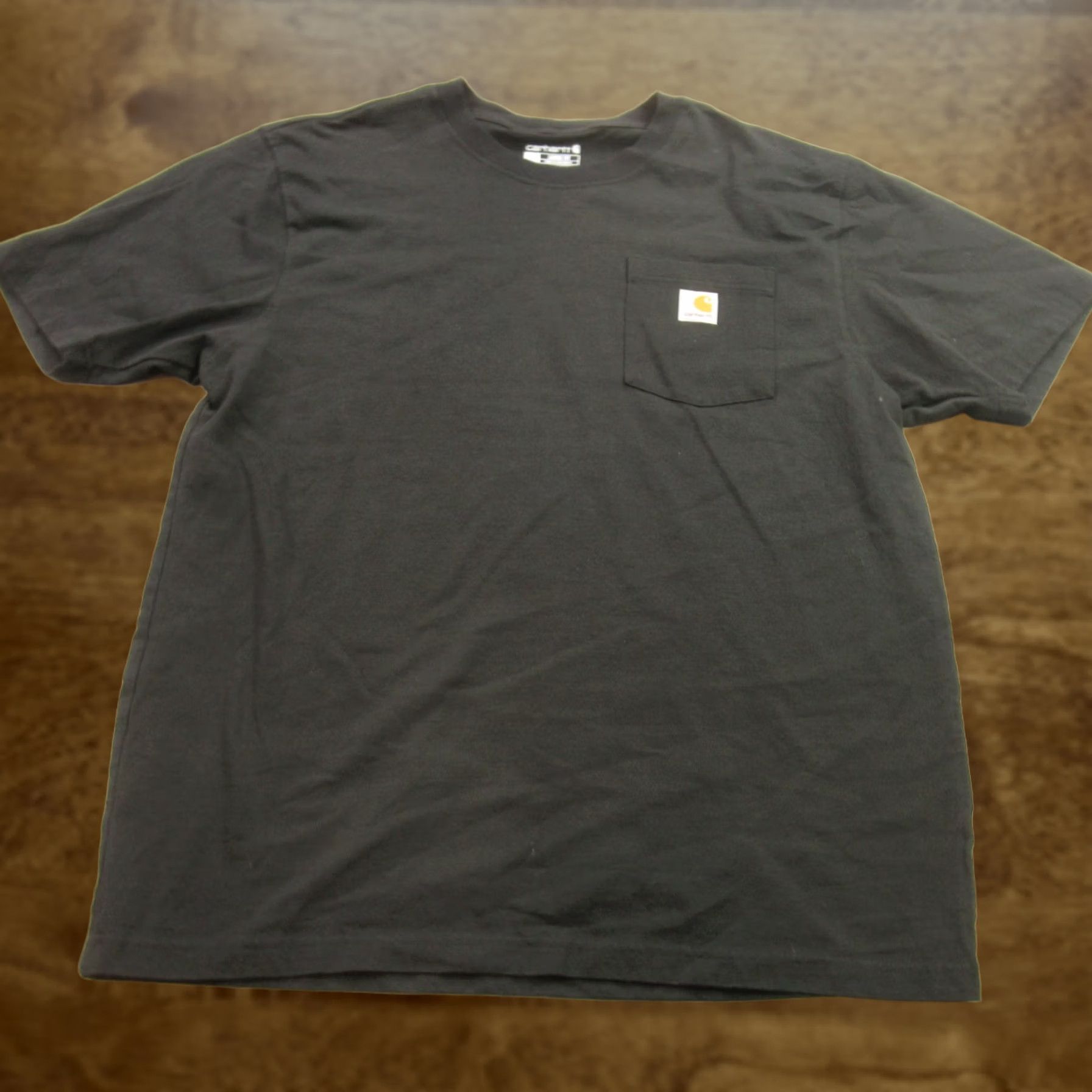 Carhartt Shirt Large Black Loose Short Sleeve Pocket Lightweight Crew Neck Mens, Men's