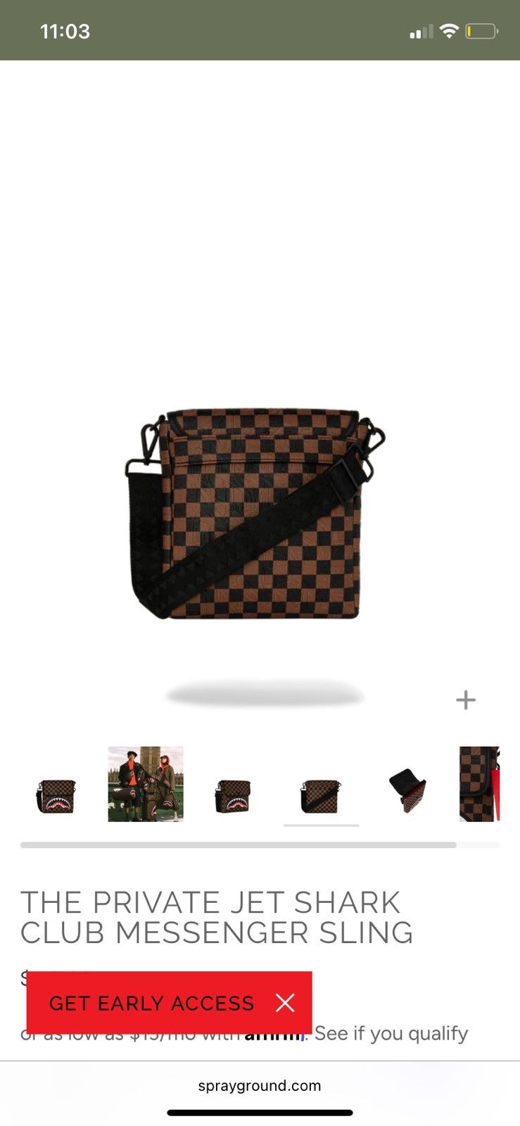 Sprayground The Private Jet Shark Club Messenger Sling Size 30 - 4 Thumbnail
