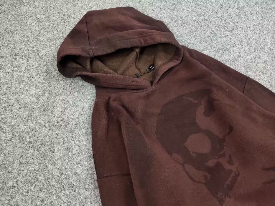 Japanese Brand 💀 Vintage 90's Sun Faded Silhouette Boxy Brown Blank Hoodie Size US M / EU 48-50 / 2 - 7 Thumbnail
