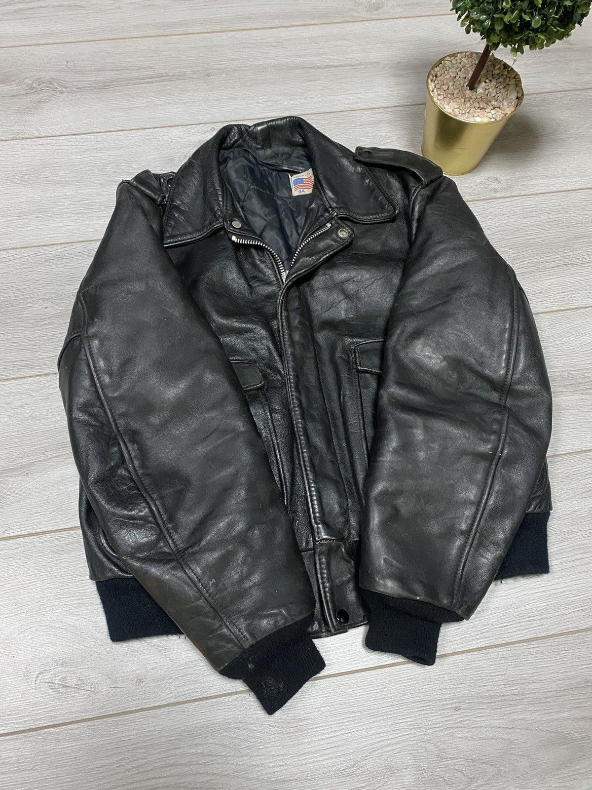 Schott Schott Perfect USA vintage leather jacket 90s Size US S / EU 44-46 / 1 - 8 Thumbnail