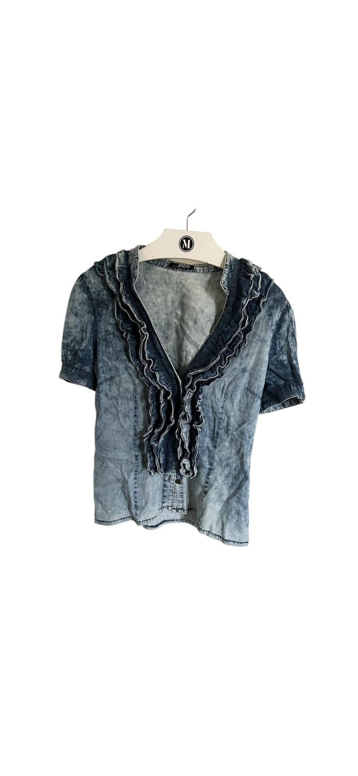 Japanese Brand × Vintage Y2K Fake Denim Blouse Top like jpg cdg margiela 2000s Size M / US 6-8 / IT 42-44 - 1 Thumbnail