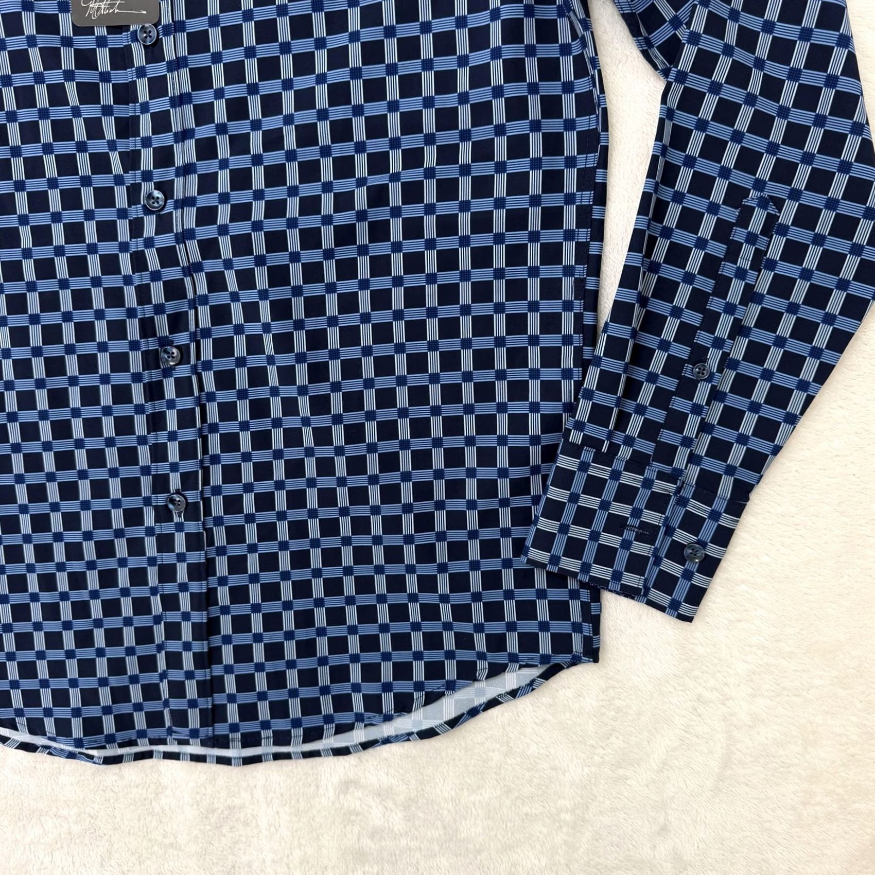 Vintage Michael Strahan Shirt Mens Small Blue Check Stretch Button Up Non Iron Size US S / EU 44-46 / 1 - 4 Thumbnail