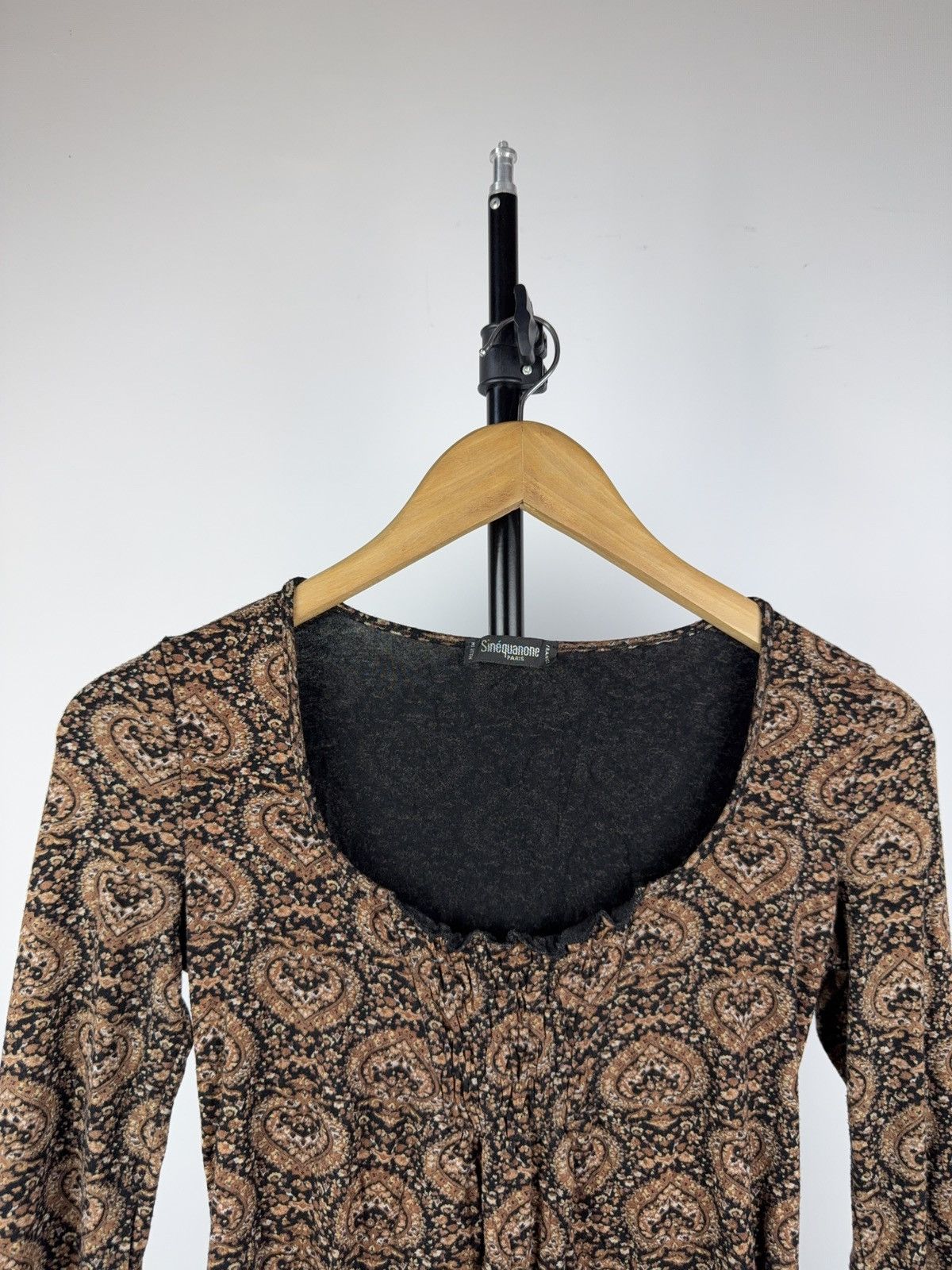 Japanese Brand Retro y2k Avant Garde Paris Paisley Mesh Top Made in France Size S / US 4 / IT 40 - 2 Thumbnail
