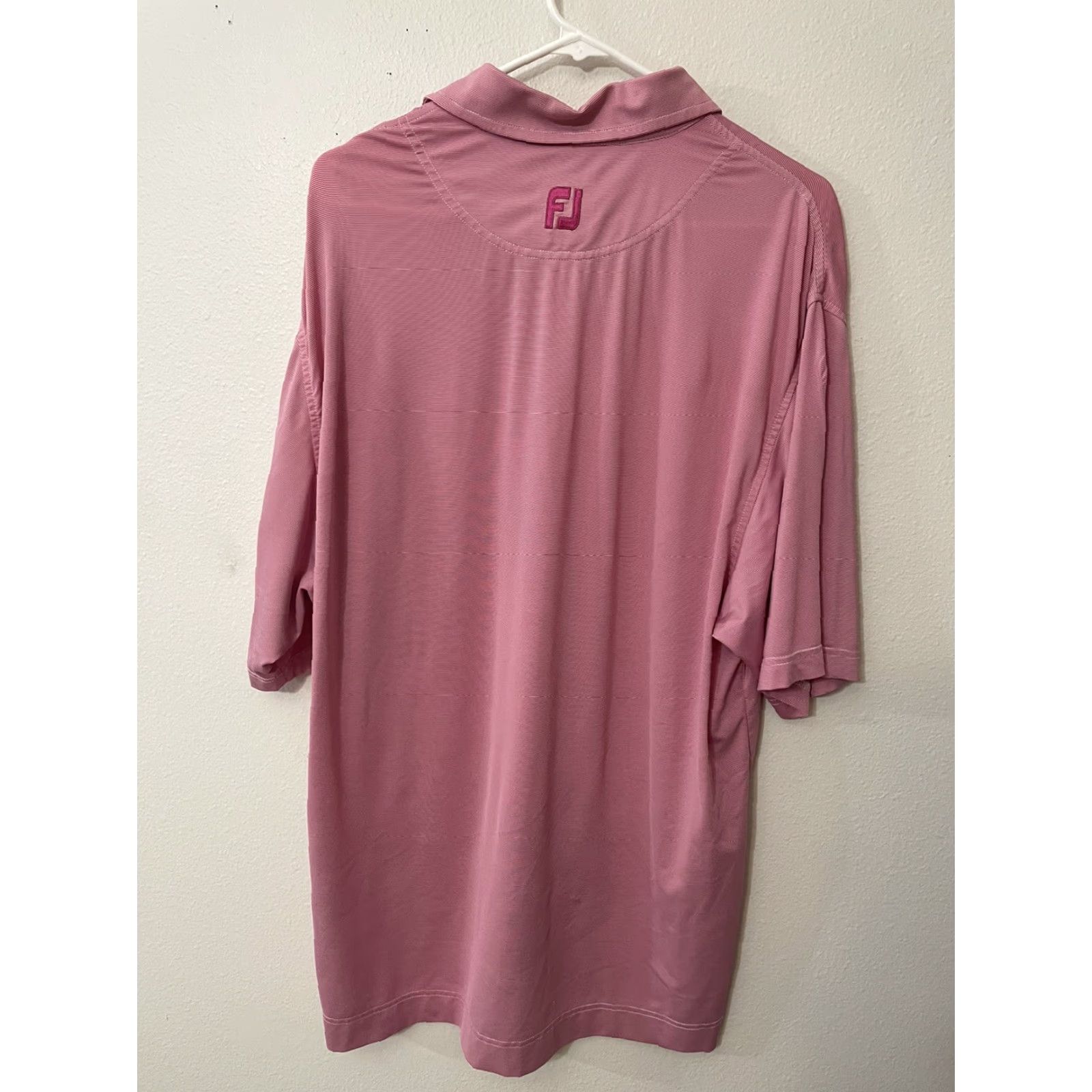 Footjoy FOOTJOY Polo Shirt M Men Striped Sport Golf Casual Activewear Short Sleeve Pink Blue Pattern Size US XL / EU 56 / 4 - 3 Thumbnail