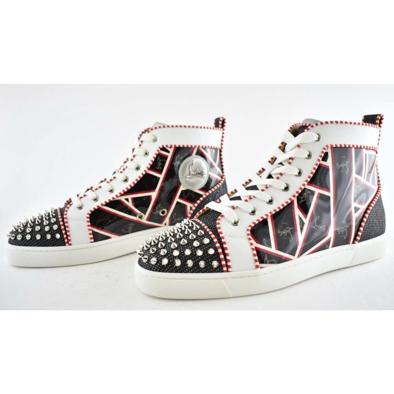 Christian Louboutin Christian Louboutin Mens Lou Spikes Orlato Flat Black Size US 9.5 / EU 42-43 - 9 Thumbnail