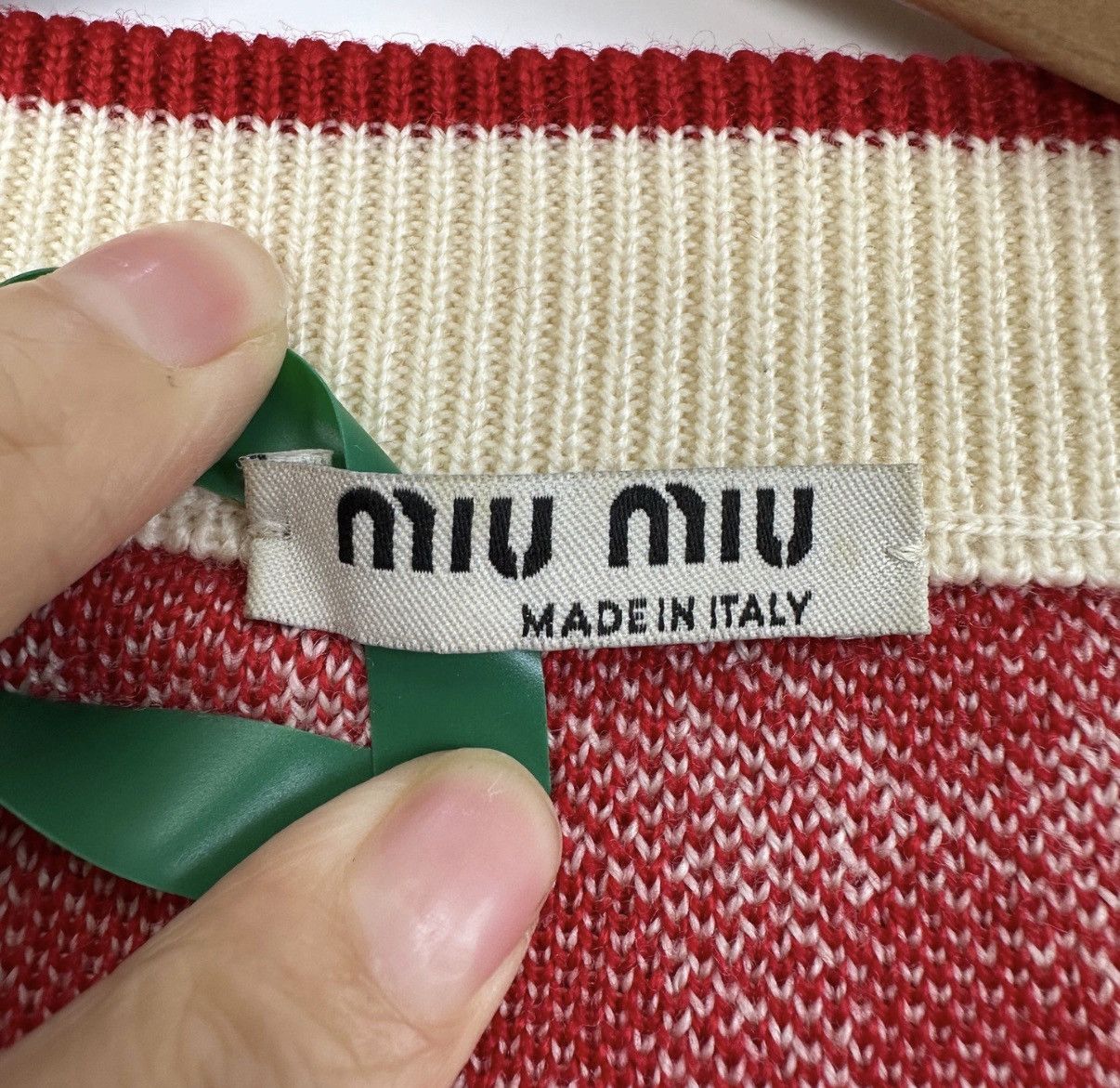 Miu Miu Miu Miu Red Houndstooth Wool Short Sleeve Cardigan K12 Size XS / US 0-2 / IT 36-38 - 4 Thumbnail