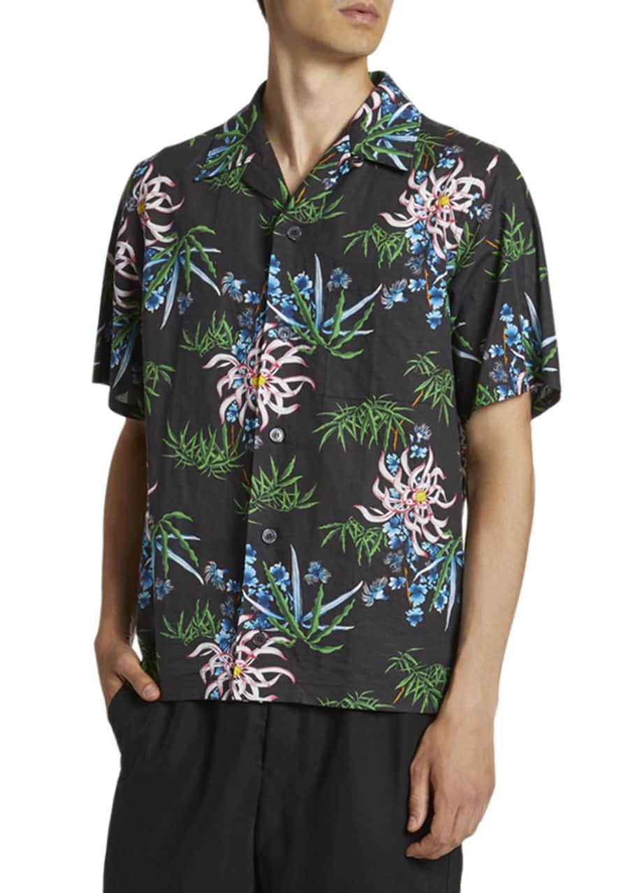 Kenzo Kenzo Hawaiian Flower Print Short-Sleeve Button-Up Shirt Size US S / EU 44-46 / 1 - 1 Thumbnail