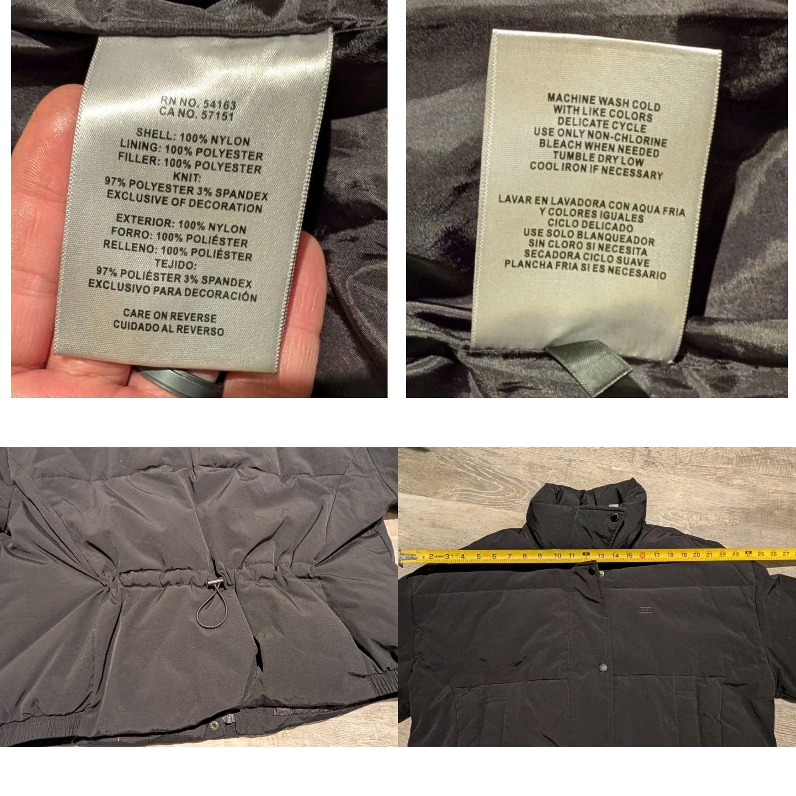 Levi's LEVI'S Womens Quilted Black Coat Puffer Zip Snap Size Large L Jacket Coat Size L / US 10 / IT 46 - 8 Thumbnail