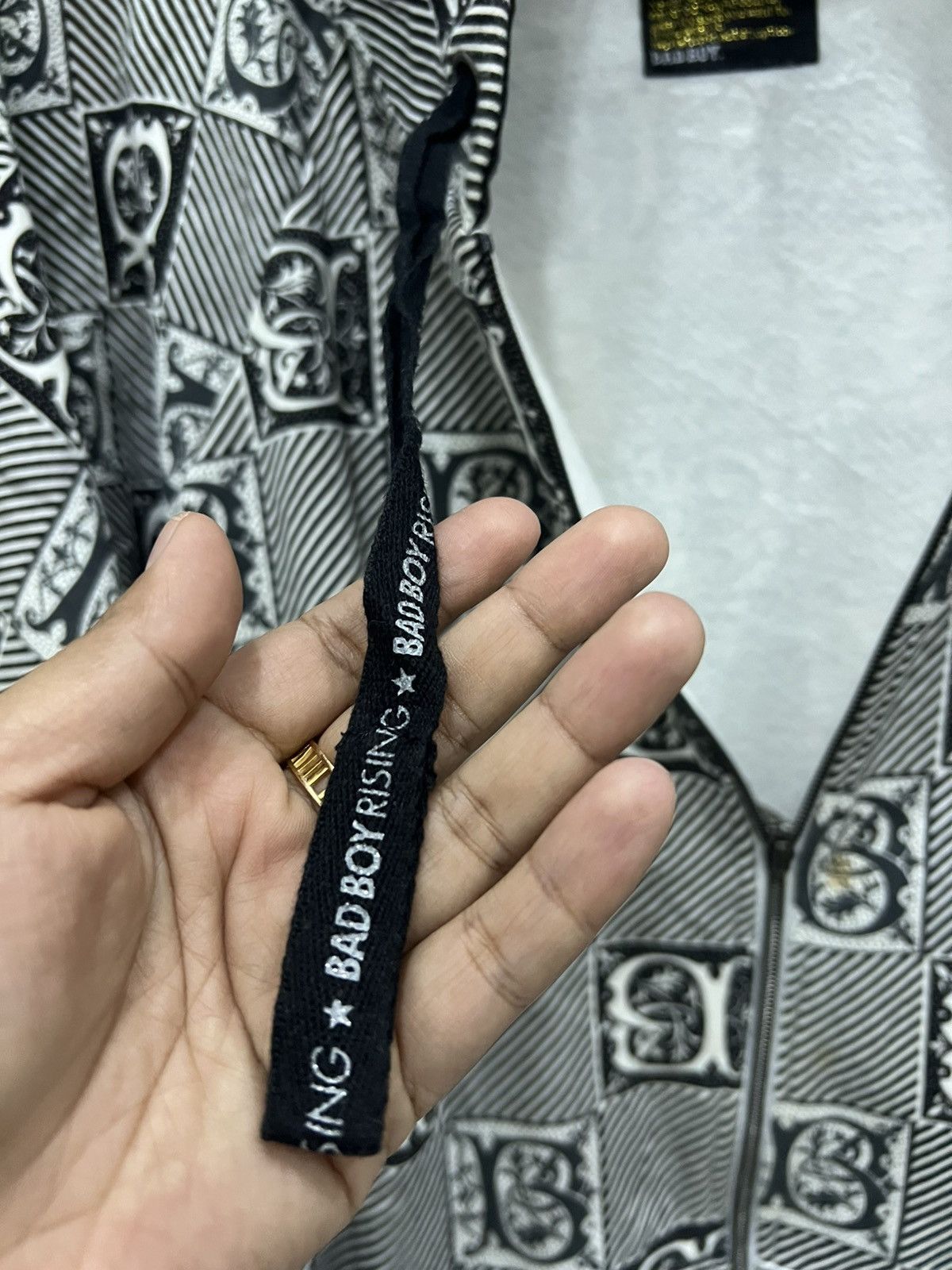 Japanese Brand BADBOY Full Printed Adjustable Hooded Full Zipper Sweatshirt Size US L / EU 52-54 / 3 - 12 Thumbnail