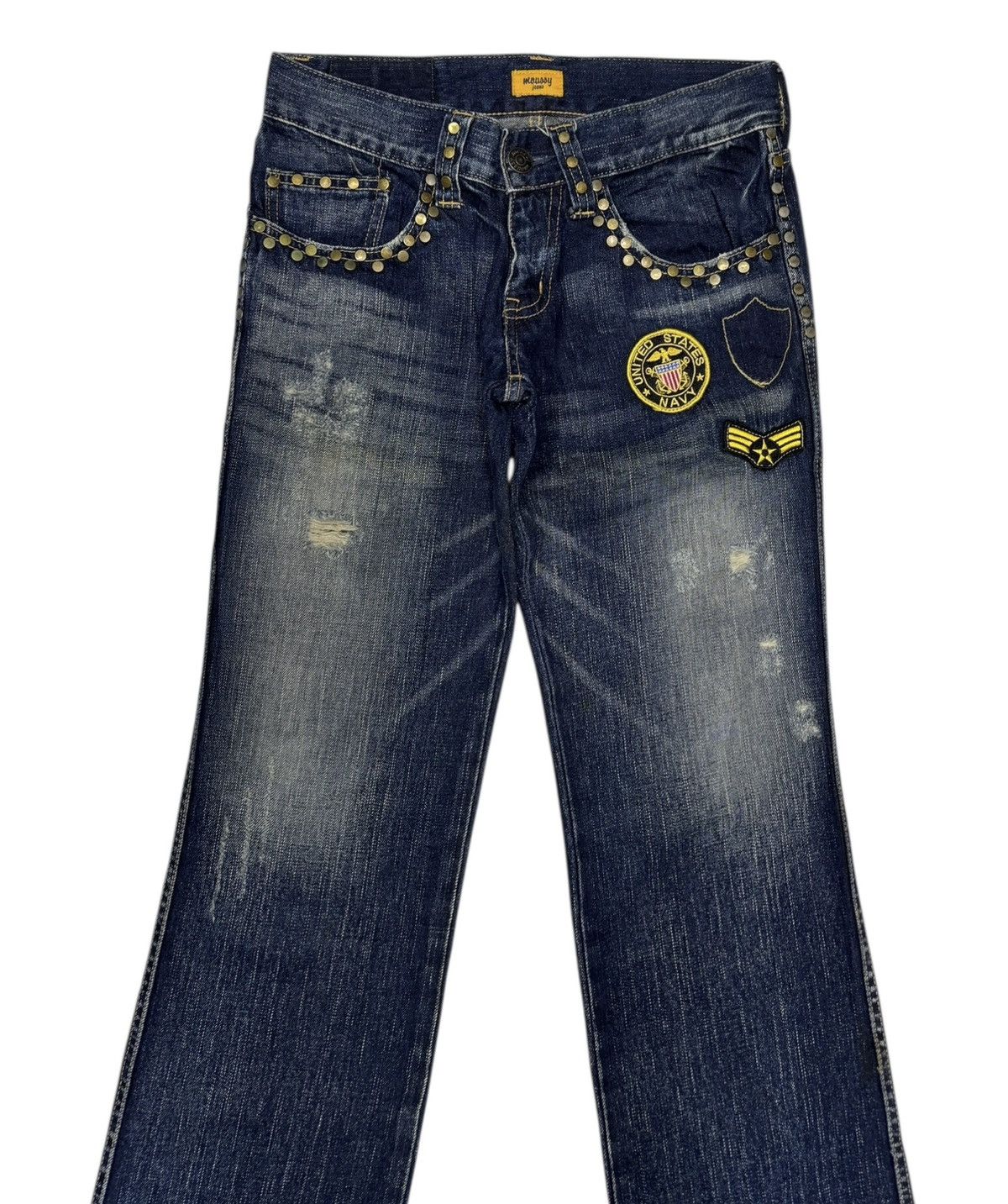 MOUSSY Vintage Flared Jeans Moussy Patches Denim Jean Size 29" - 5 Thumbnail