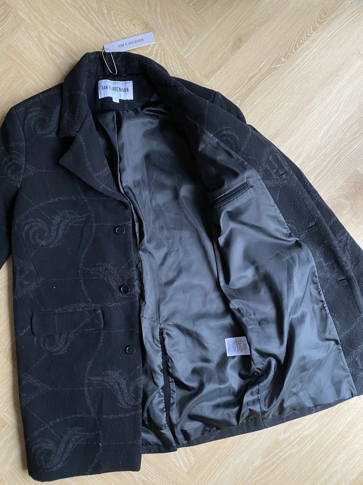 Acne Studios NWT $800 - Bankers Trench - Black Jacquard Logo Wool Size US M / EU 48-50 / 2 - 10 Thumbnail