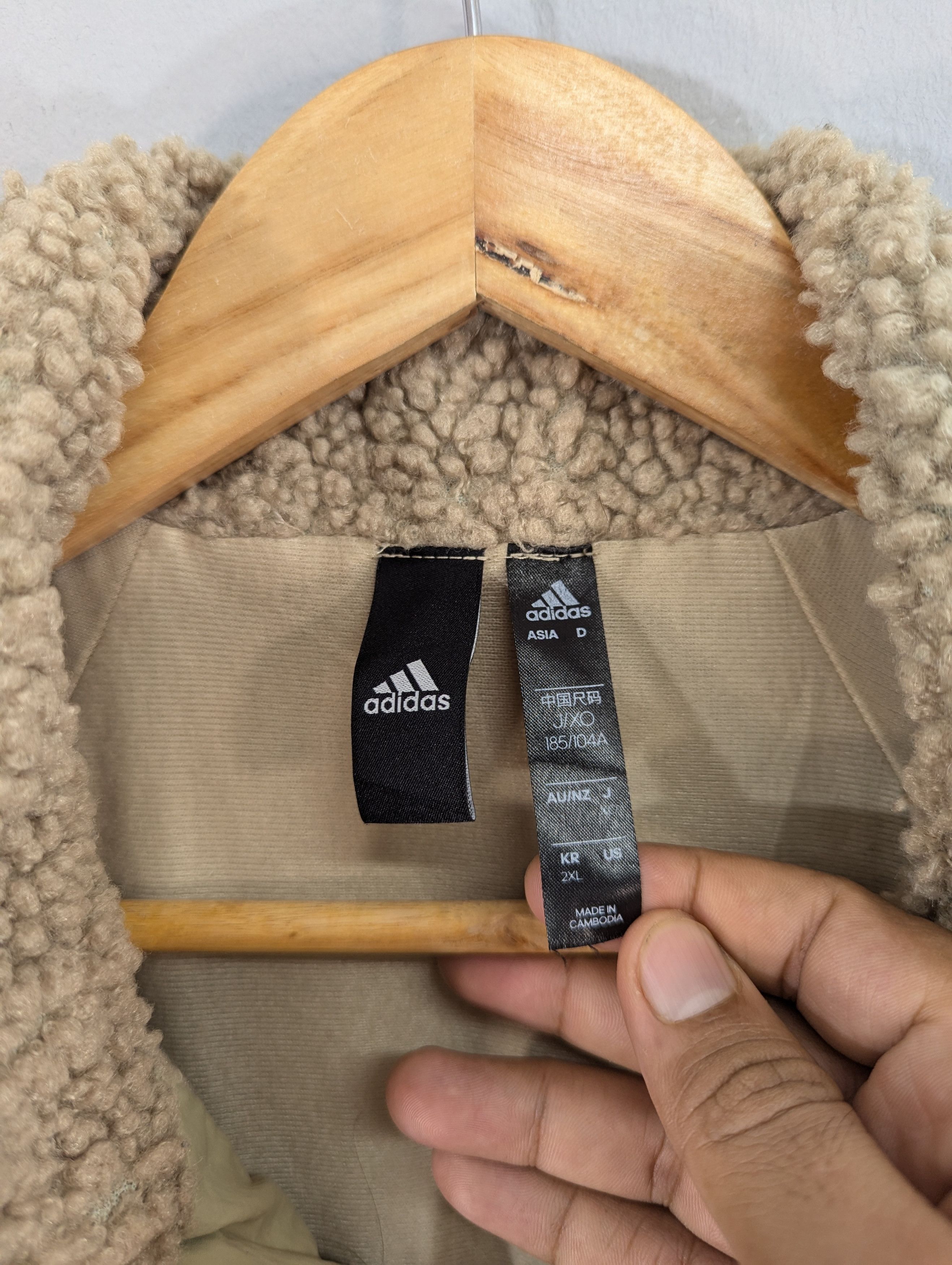 Adidas Adidas Three Stripes Boa Sherpa Fleece Jacket Size US XXL / EU 58 / 5 - 6 Thumbnail