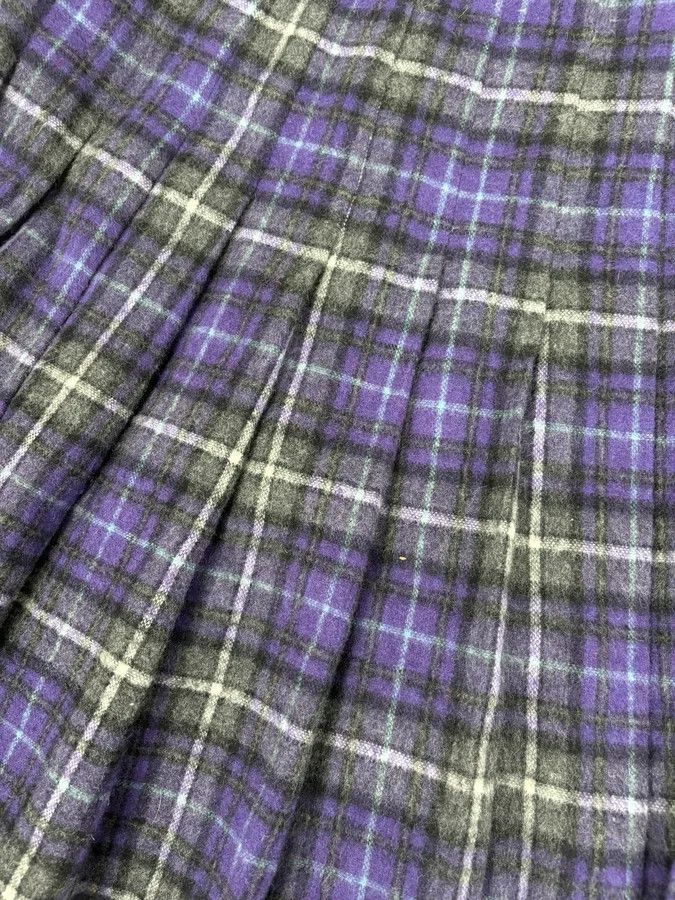 Prada FW2013 Prada Purple Tartan Wool Pleated Skirt Size 30" / US 8 / IT 44 - 9 Thumbnail
