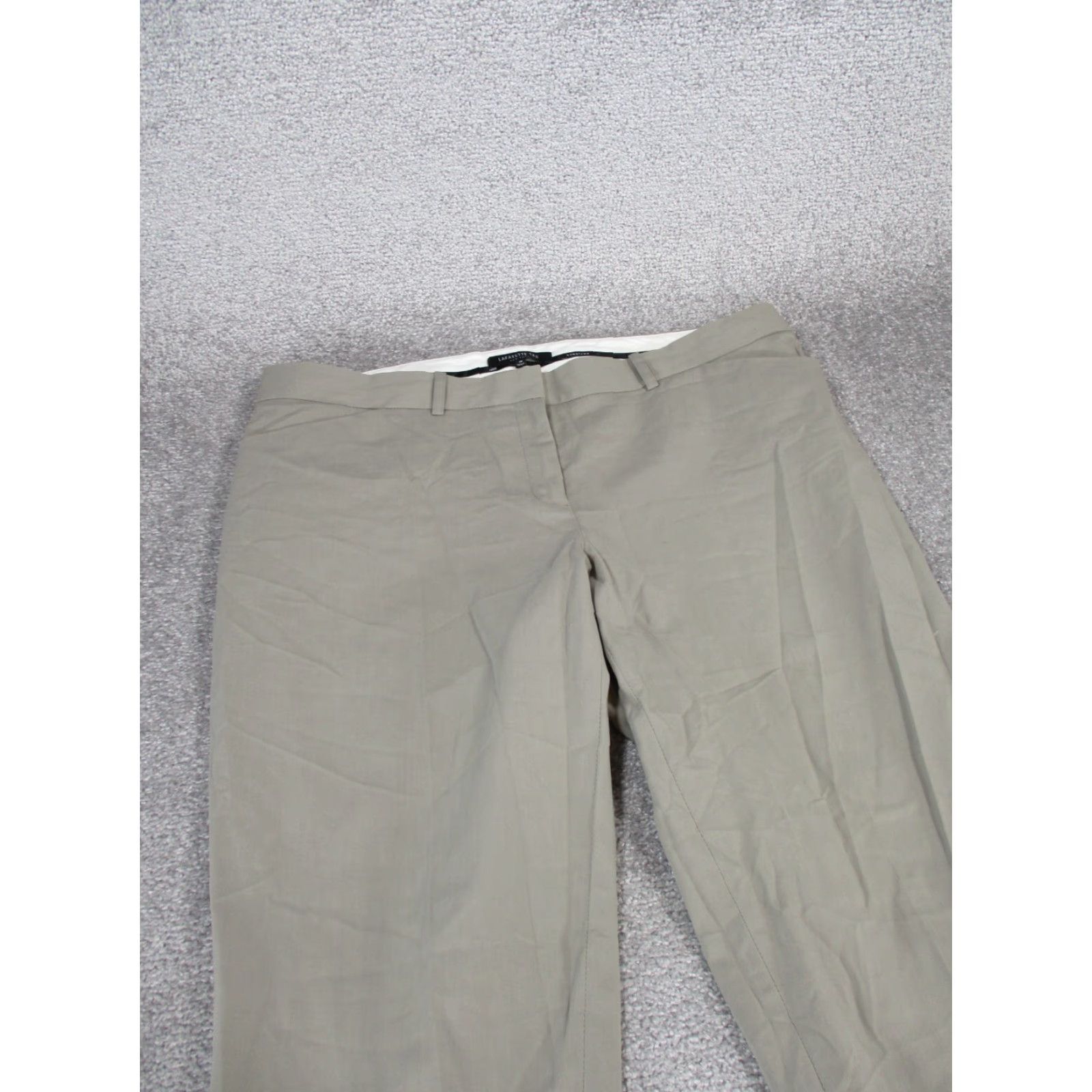 Vintage VINTAGE Lafayette 148 Dress Pants Womens 12 Tapered Flat Front Brown Cotton Blend 90s Business Women's Size 34" / US 12 / IT 48 - 3 Thumbnail