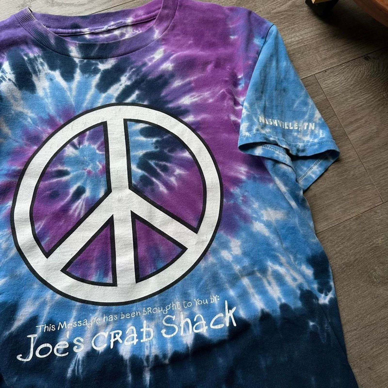 Vintage Vintage Joes Crab Shack Funny Peace Tie Dye Graphic Shirt Size US M / EU 48-50 / 2 - 3 Thumbnail