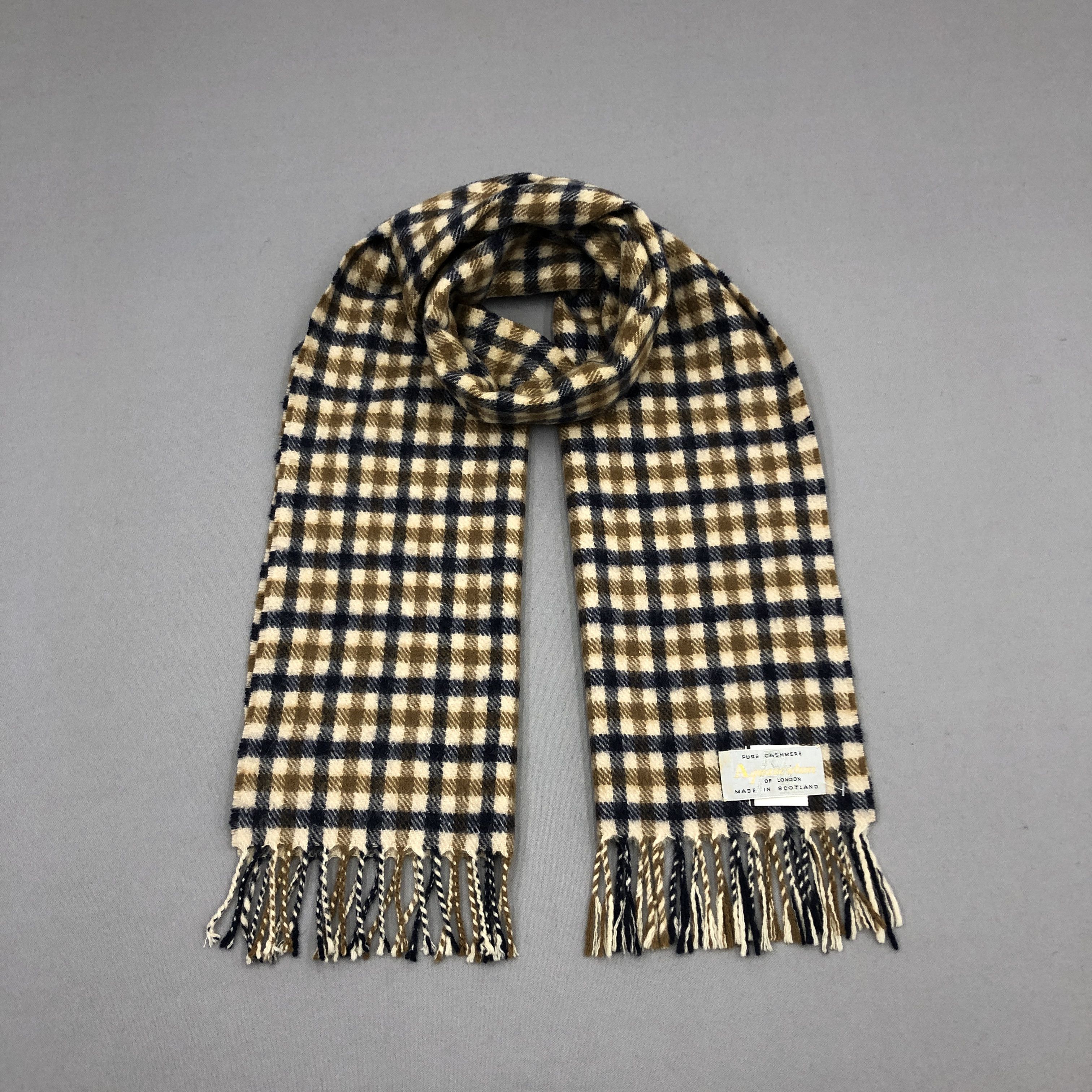 Aquascutum × Vintage Vintage Aquascutum Scarf Muffler Wool Cashmere Scarves Size ONE SIZE - 1 Thumbnail