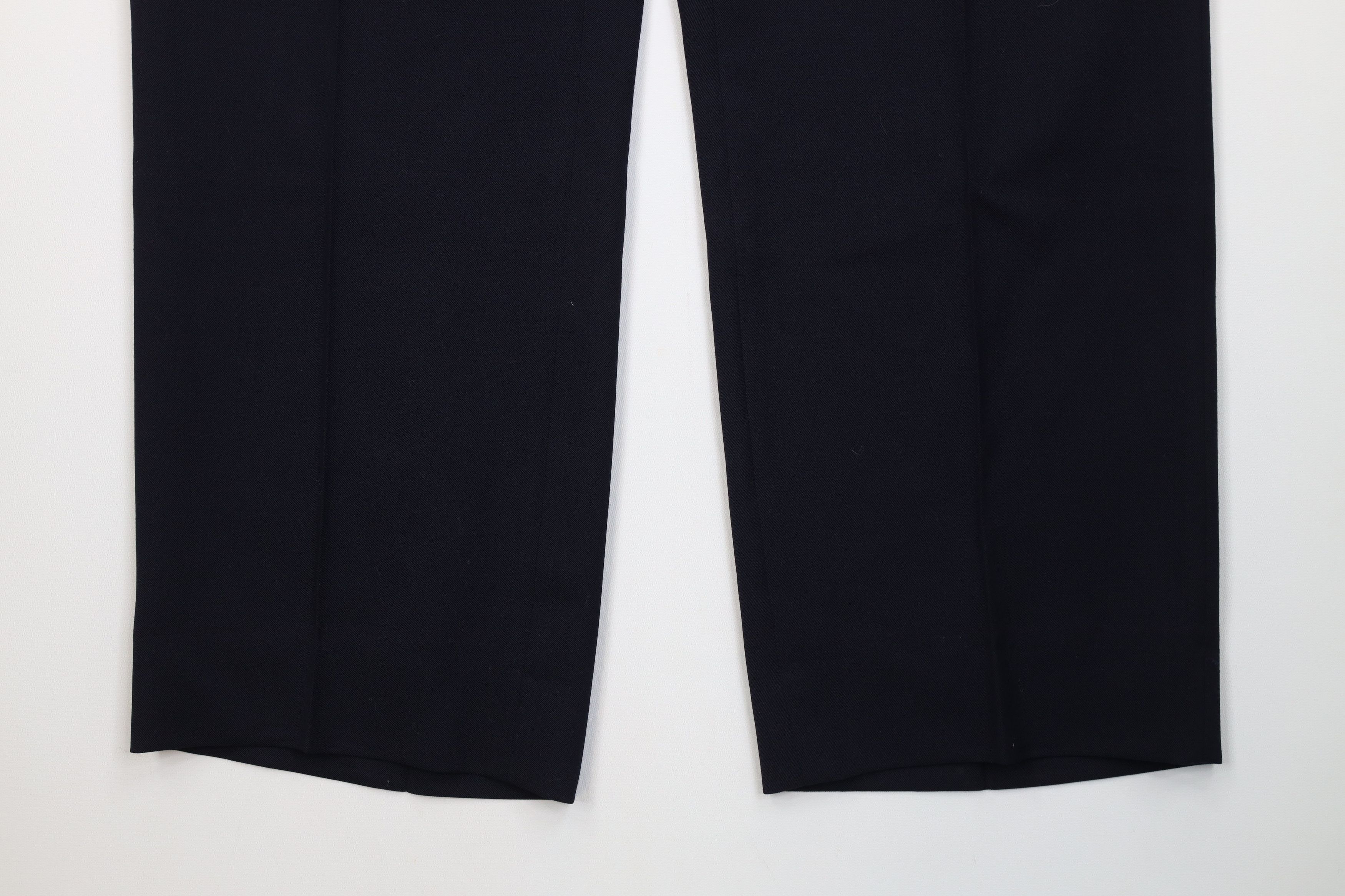 Vintage Vintage 70s Streetwear Knit Wide Leg Chino Pants Navy Blue Size US 42 / EU 58 - 4 Thumbnail