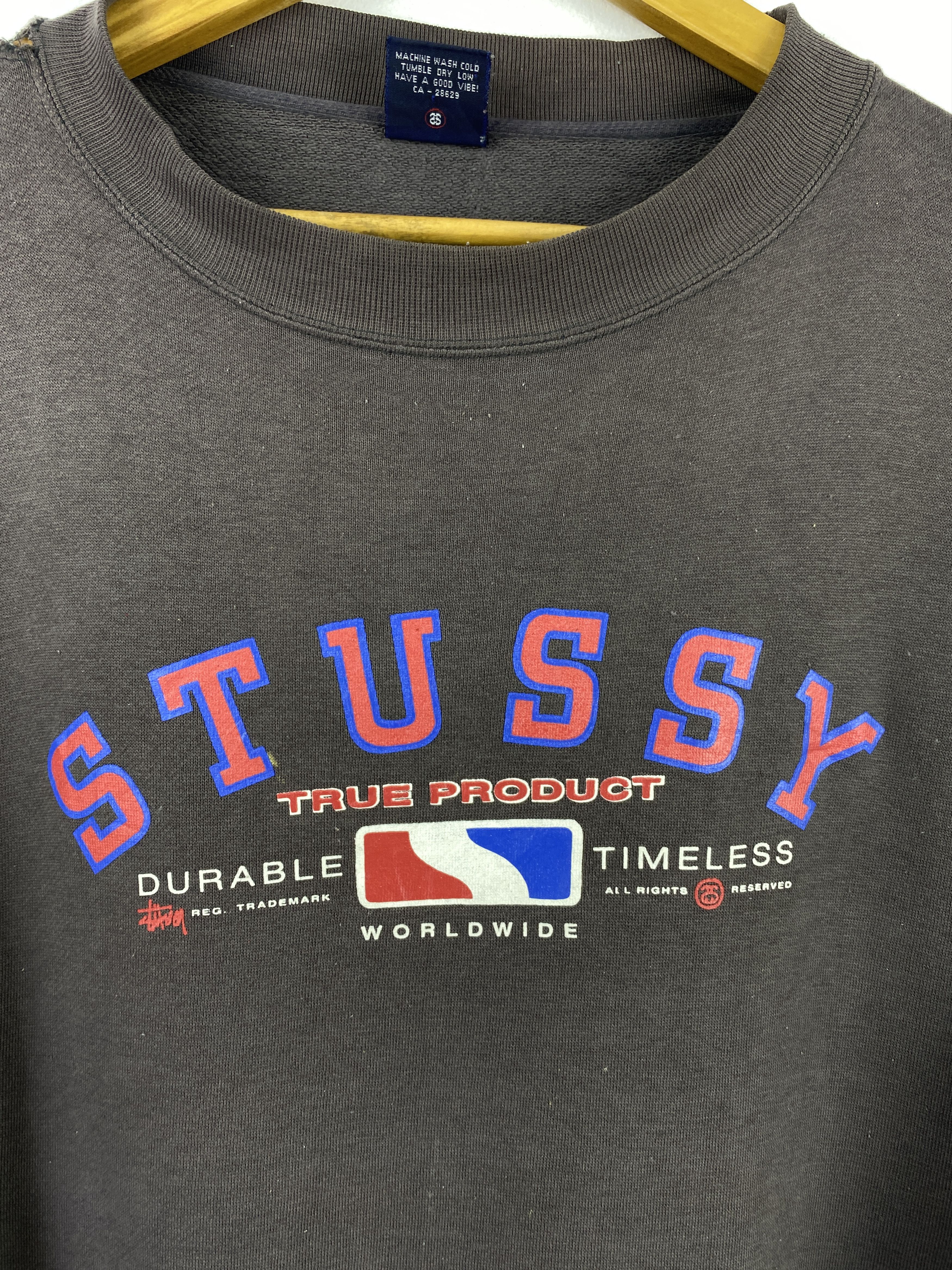 Stussy Vintage 90s Stussy Wording Faded Sweatshirt SH0501 Size US L / EU 52-54 / 3 - 10 Thumbnail