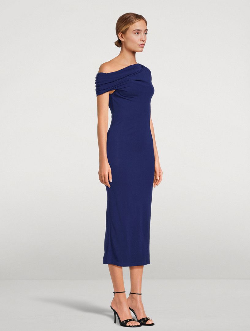 Givenchy o1y0925 Midi Dress in Blue Size M / US 6-8 / IT 42-44 - 4 Thumbnail