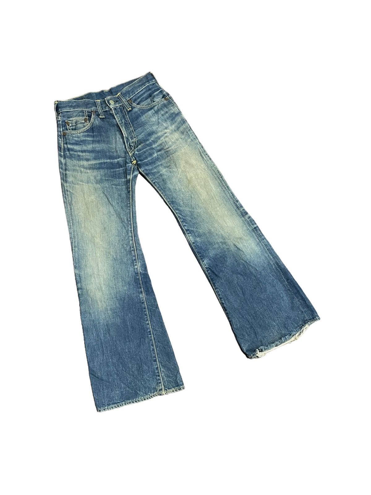 Vintage 60s Bell bottom Flared Bootcut Bigstone V Stitch VTG Jeans Size US 27 - 4 Thumbnail